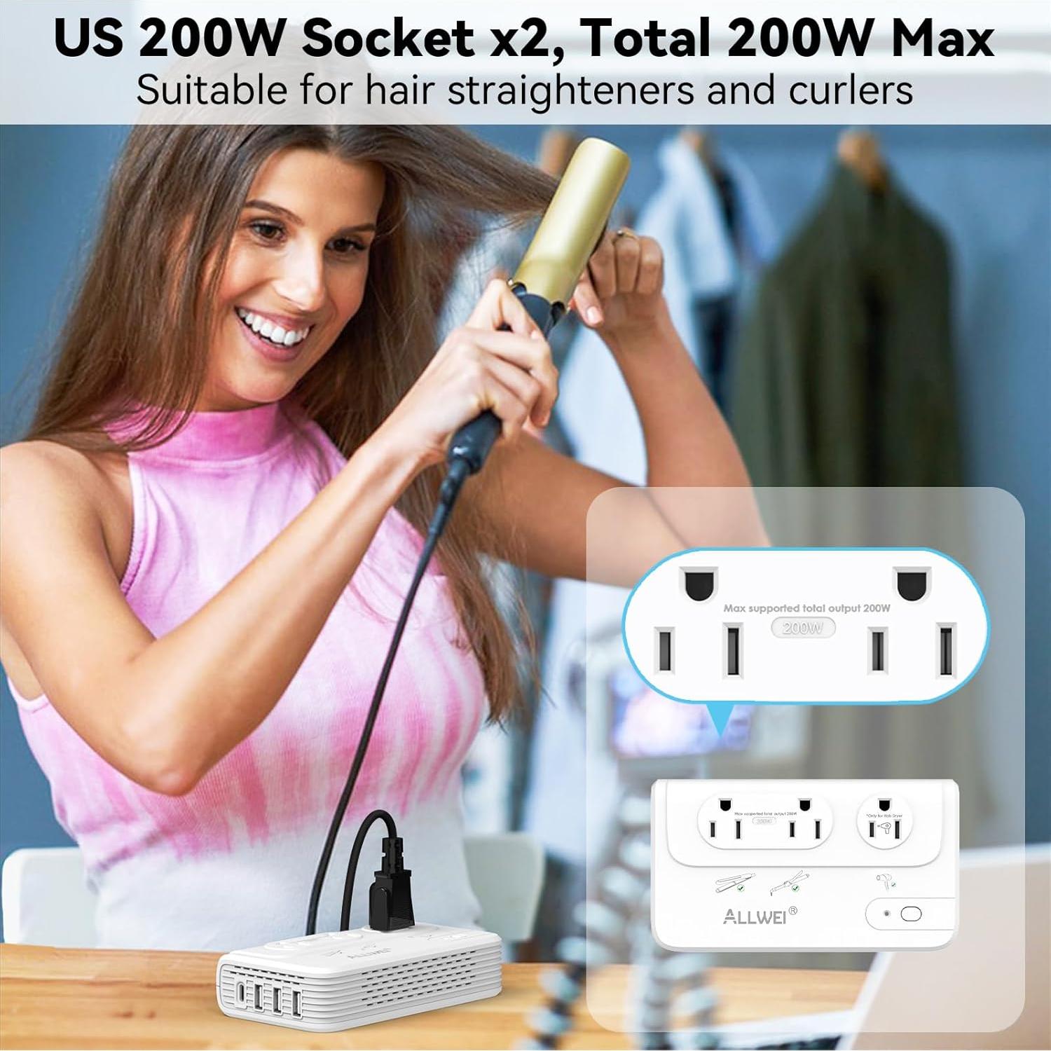 Convertidor de Voltaje ALLWEI 2000W 220V a 110V para Viajes