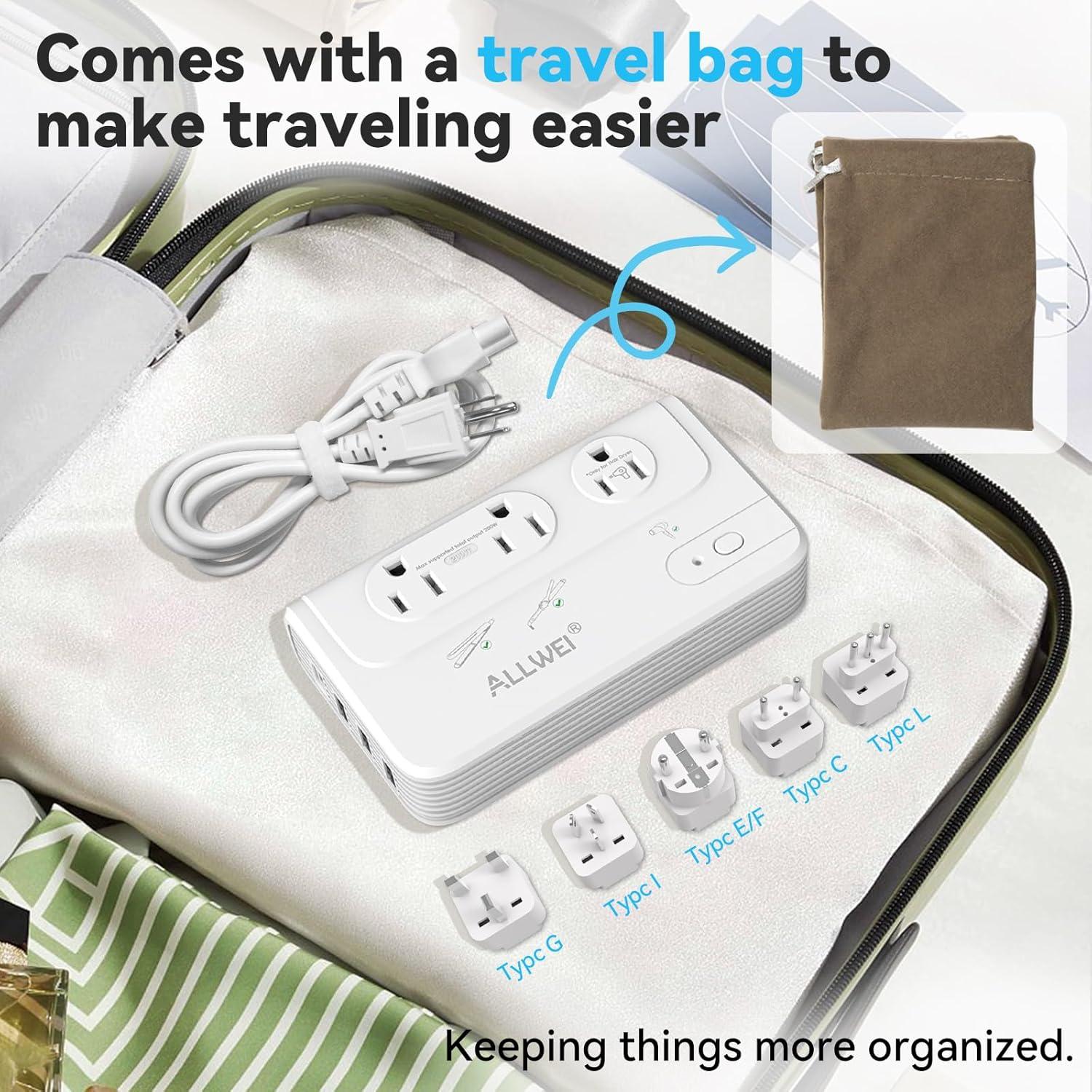 Convertidor de Voltaje ALLWEI 2000W 220V a 110V para Viajes