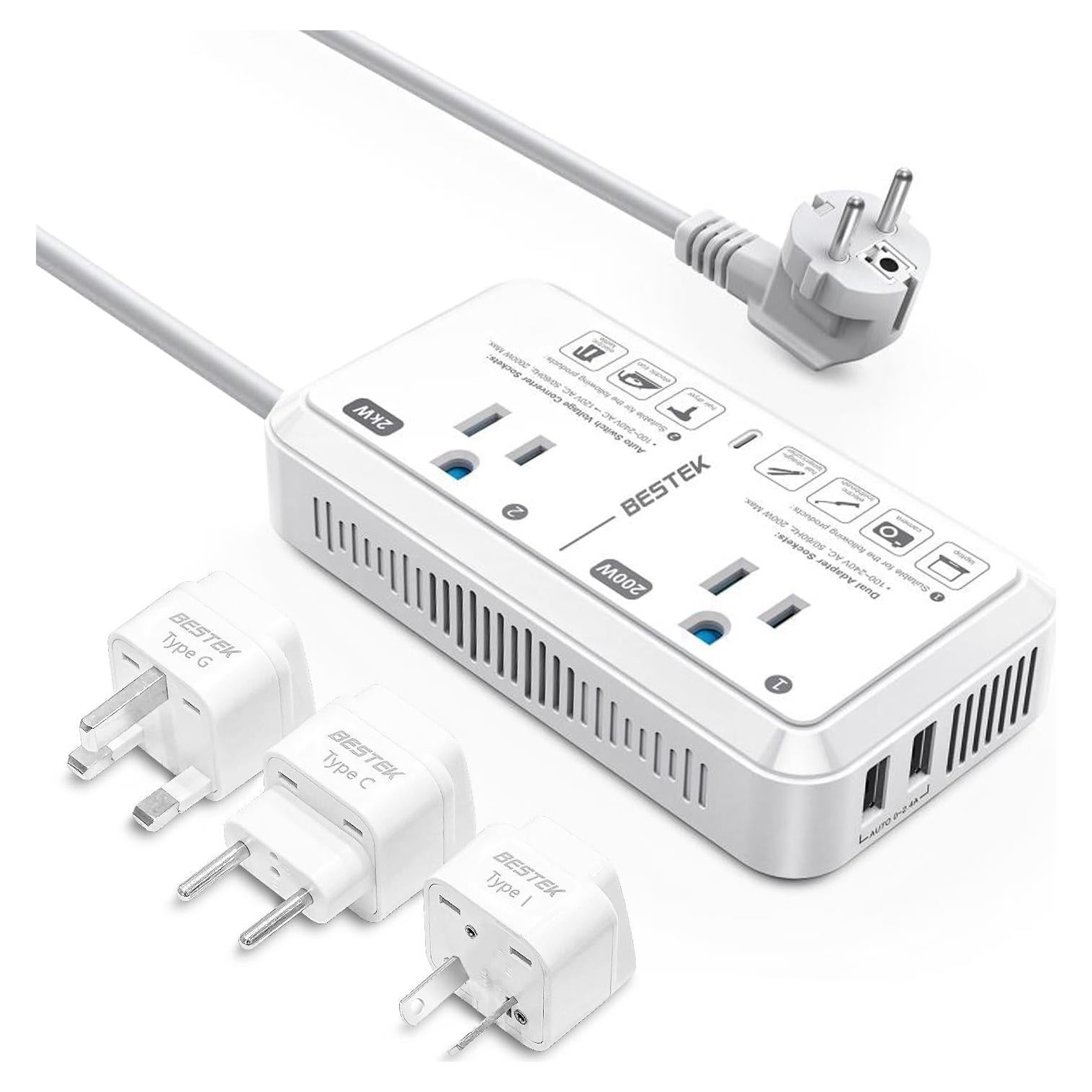 Convertidor de Voltaje Universal BESTEK 2000W 220V a 110V