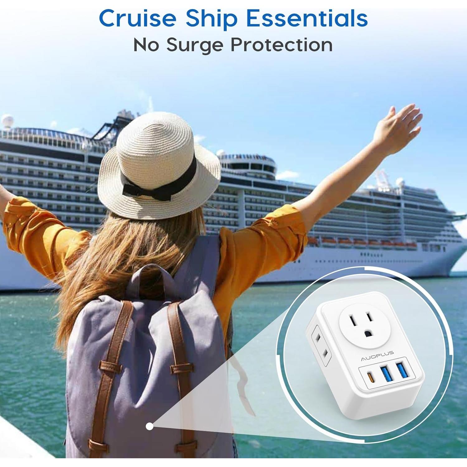 Adaptador de Enchufe Tipo G AUOPLUS 2 Paquete con 4 Salidas y 3 USB