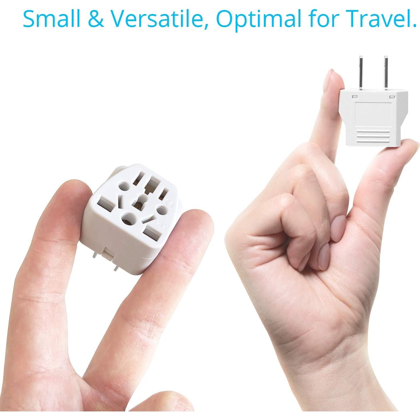 Adaptador de Enchufe de Viaje Unidapt Tipo A y B Blanco