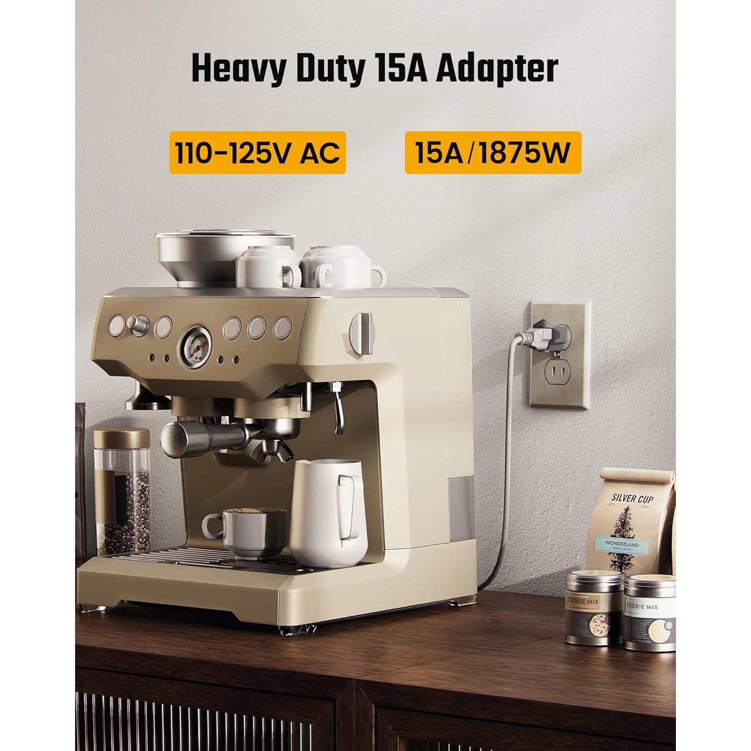 Adaptador de enchufe 2 a 3 clavijas SUPERDANNY gris - Paquete de 2