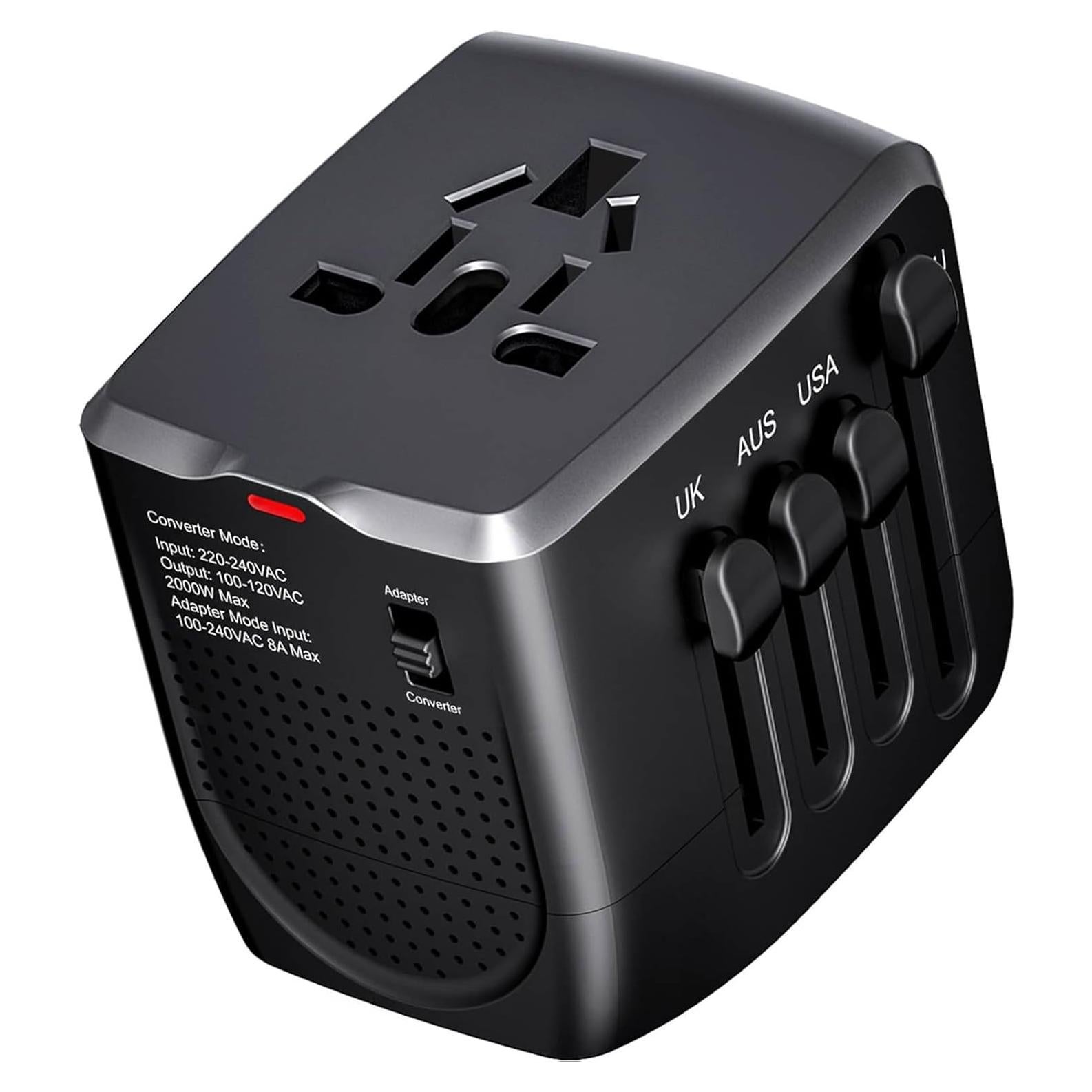 Adaptador de Viaje Internacional DONGGUAN 220V a 110V Negro