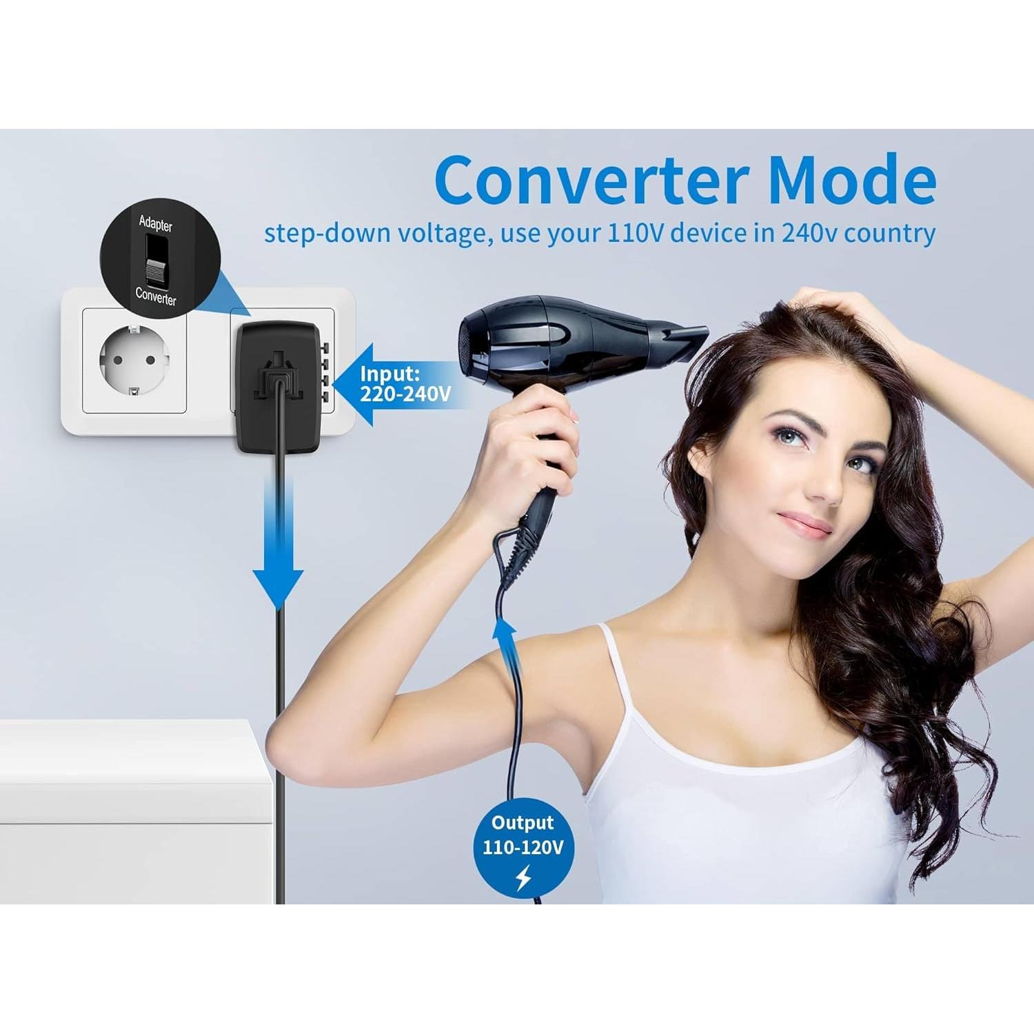 Adaptador de Viaje Internacional DONGGUAN 220V a 110V Negro