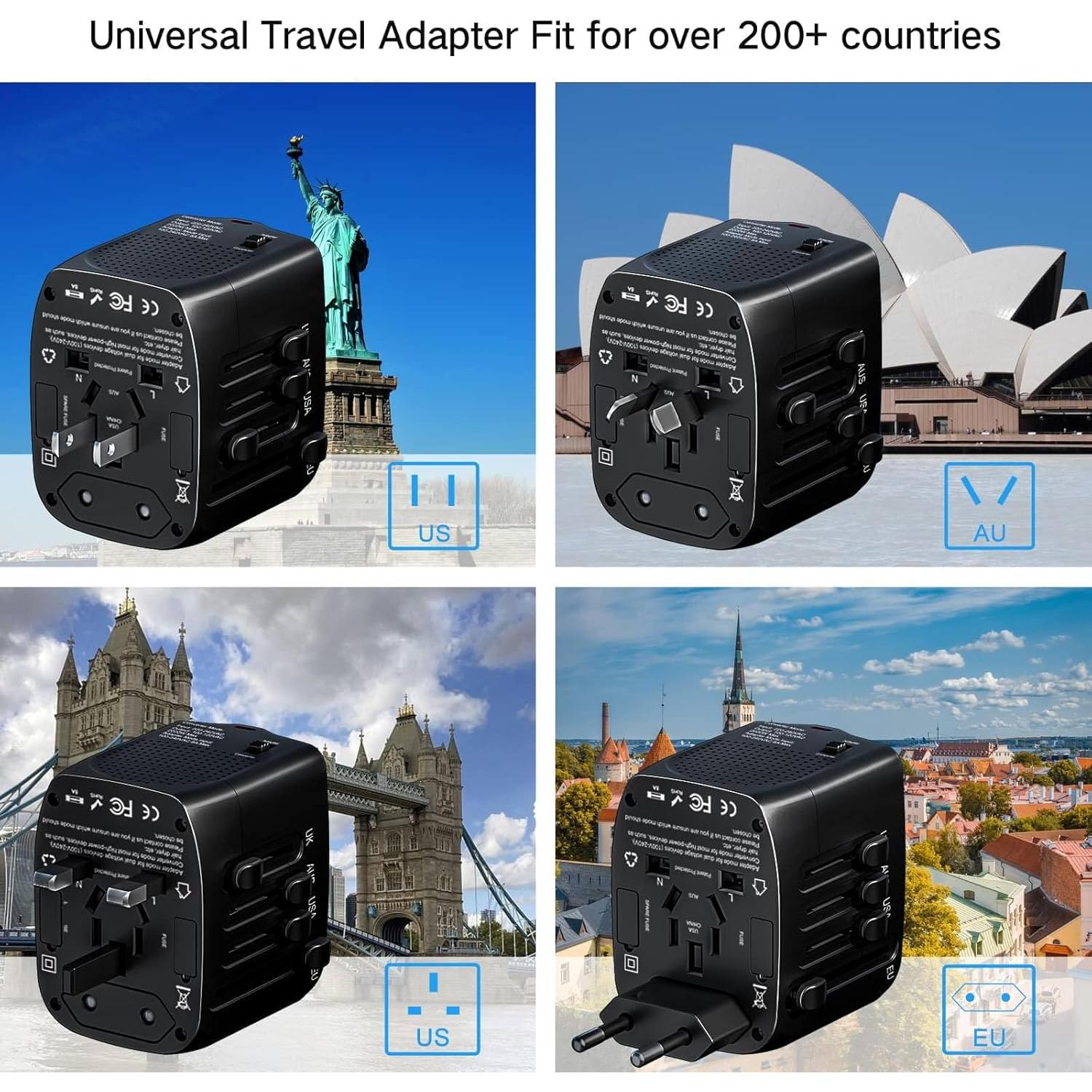 Adaptador de Viaje Internacional DONGGUAN 220V a 110V Negro