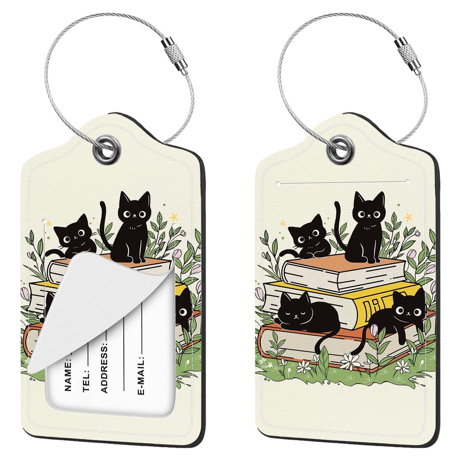 Etiqueta de Equipaje Nyixblyre Gato Negro 7.29x11.61cm