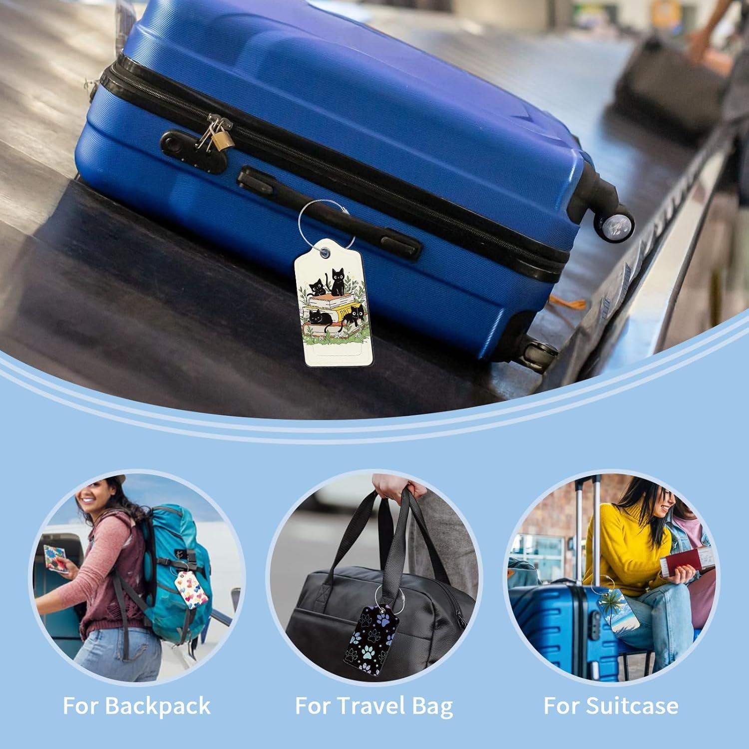 Etiqueta de Equipaje Nyixblyre Gato Negro 7.29x11.61cm