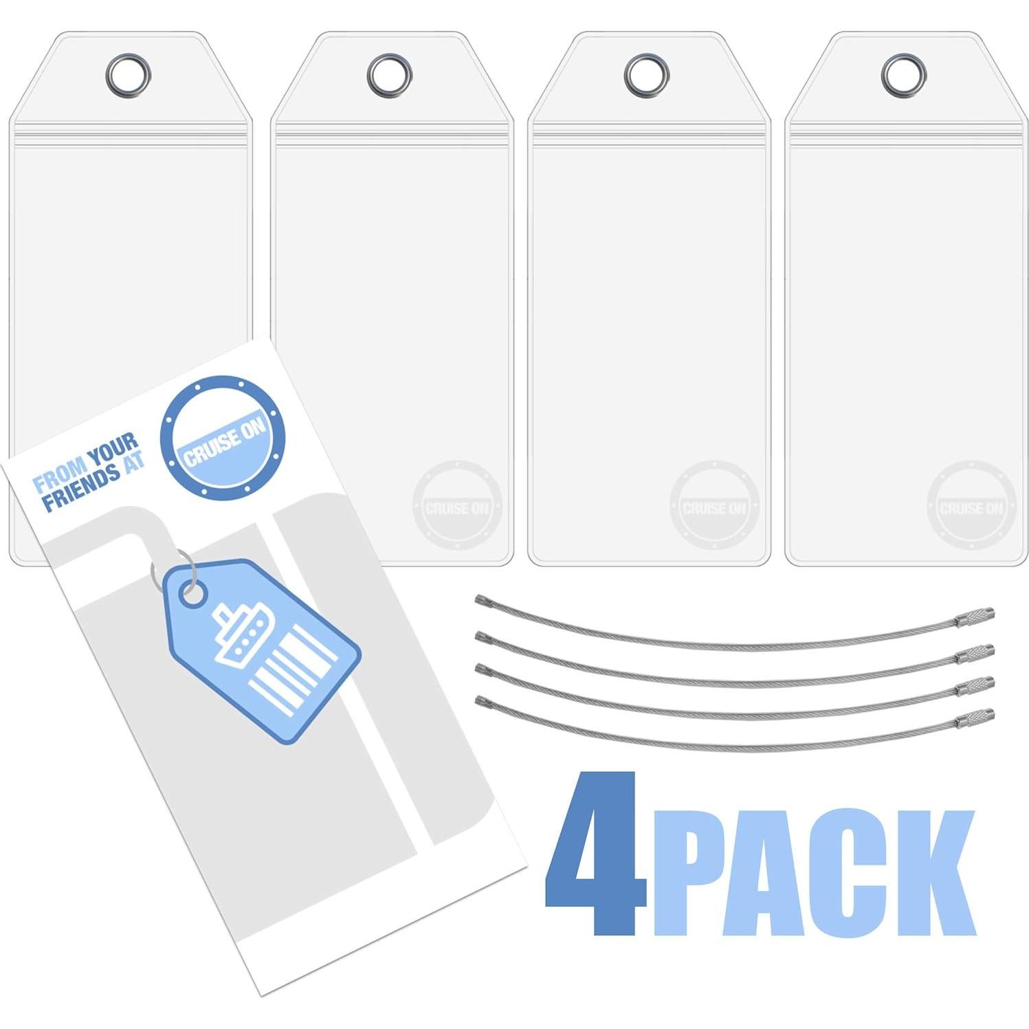 Etiquetas de Equipaje Impermeables Cruise On - 4 Piezas para Cruceros