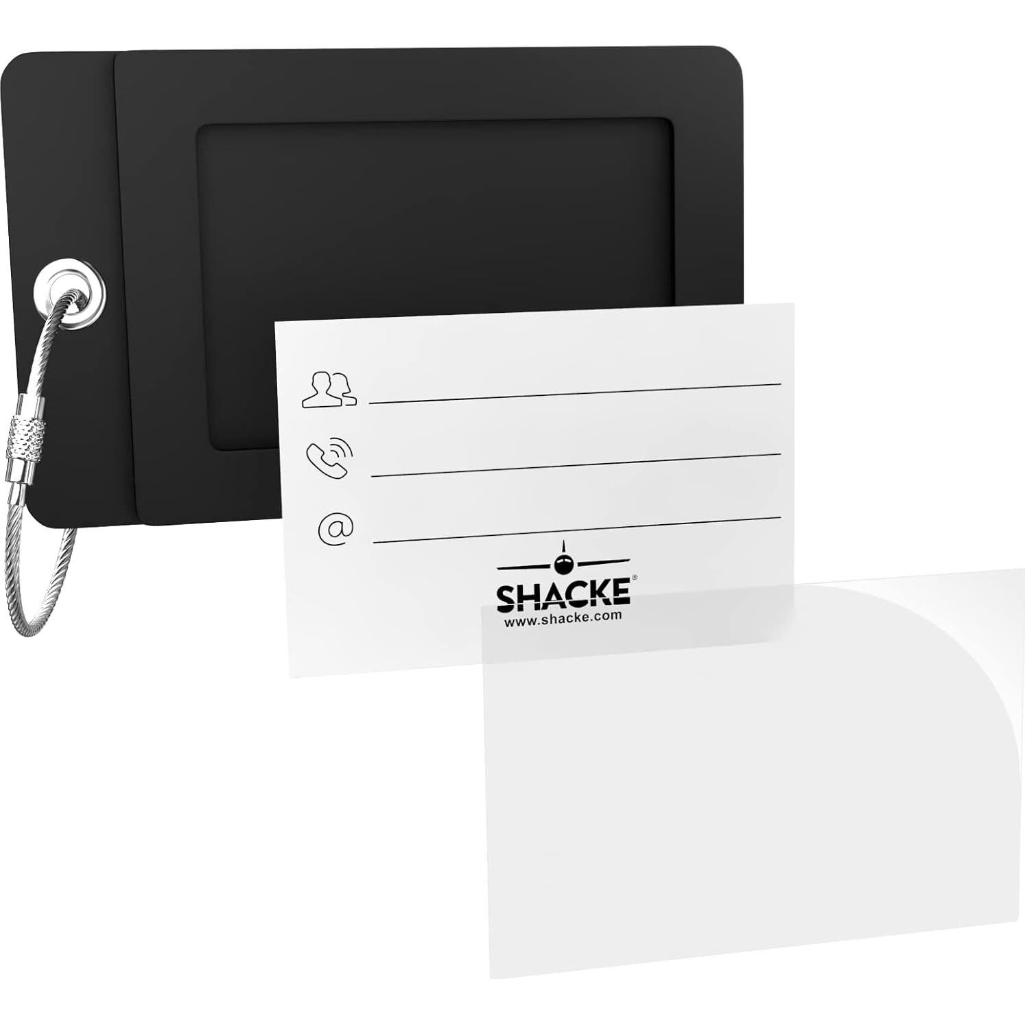 Etiqueta de Equipaje Shacke Personalizable Letra E Negra