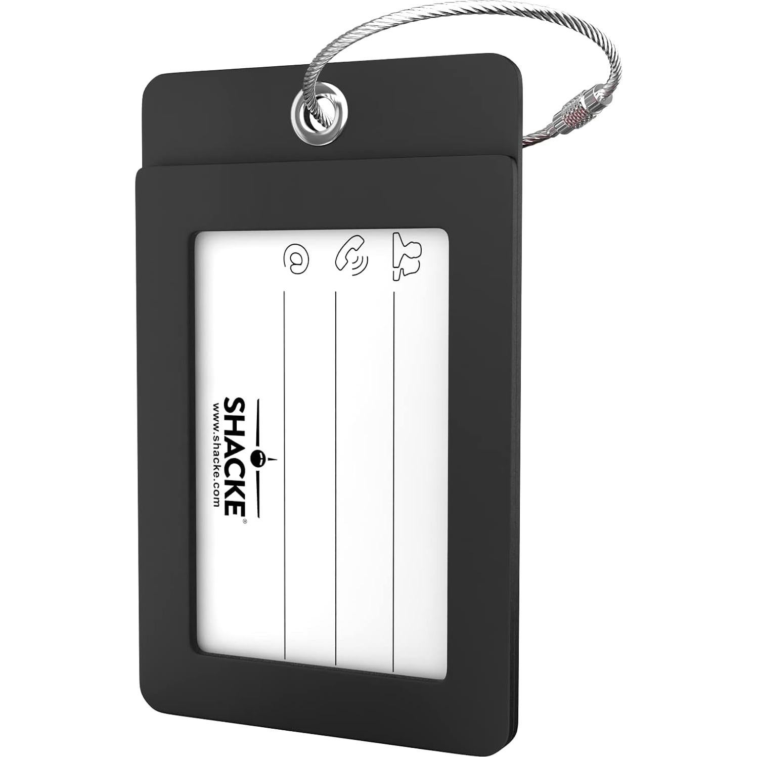 Etiqueta de Equipaje Shacke Personalizable Letra E Negra