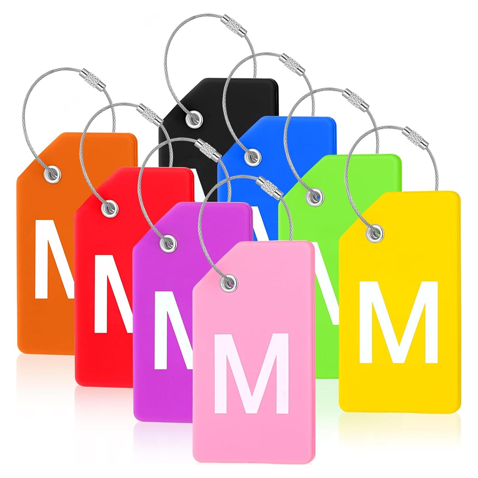 Etiquetas de Equipaje Silicona Sweetude 8 Pcs Letra Inicial M