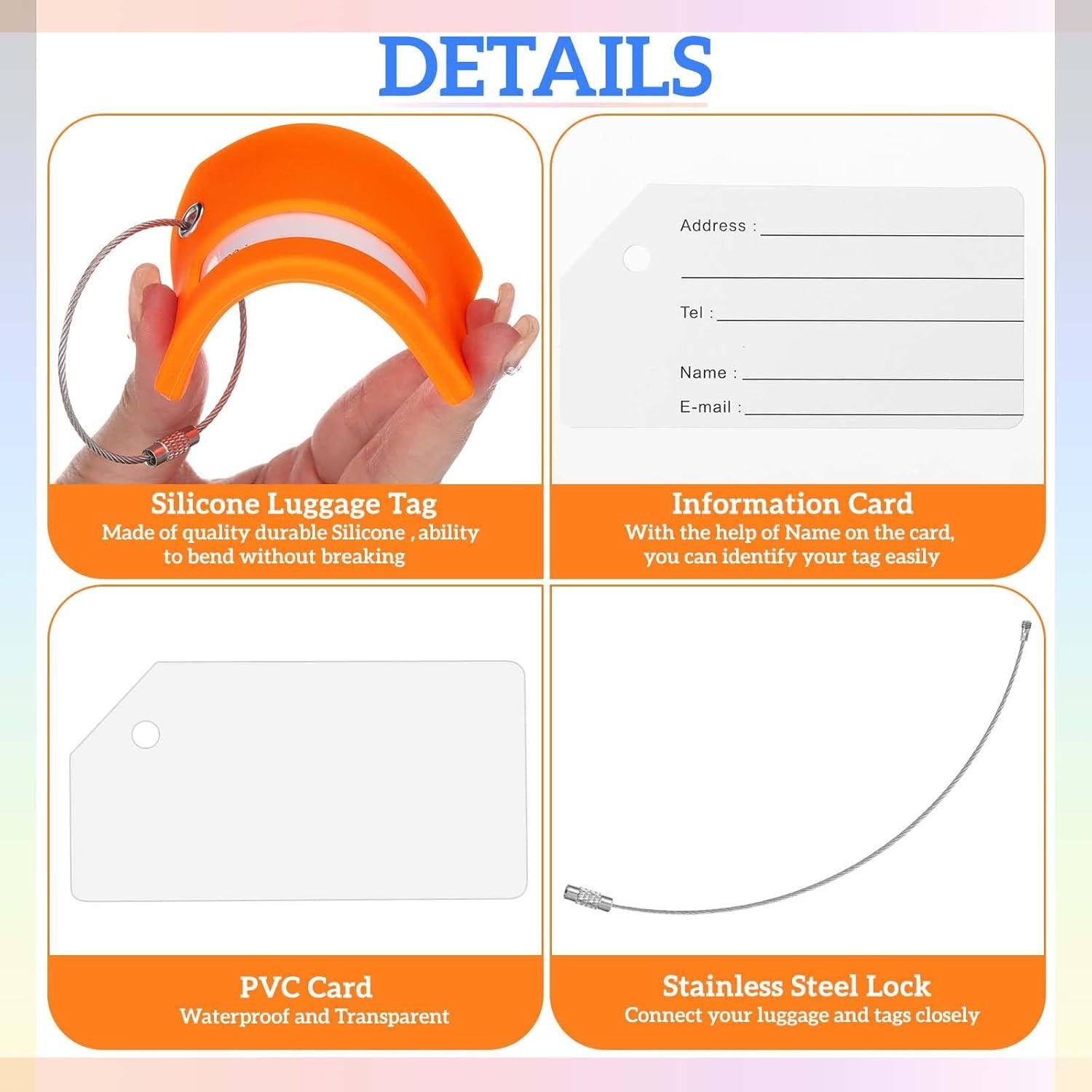 Etiquetas de Equipaje Silicona Sweetude 8 Pcs Letra Inicial M