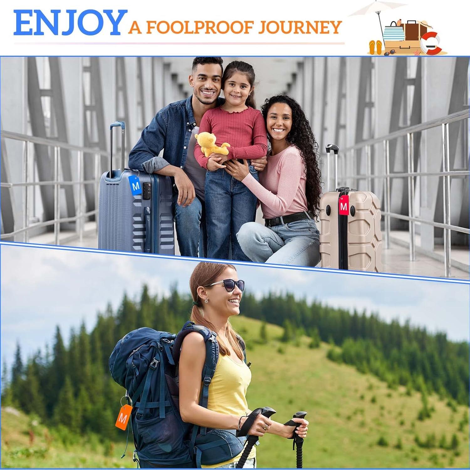 Etiquetas de Equipaje Silicona Sweetude 8 Pcs Letra Inicial M