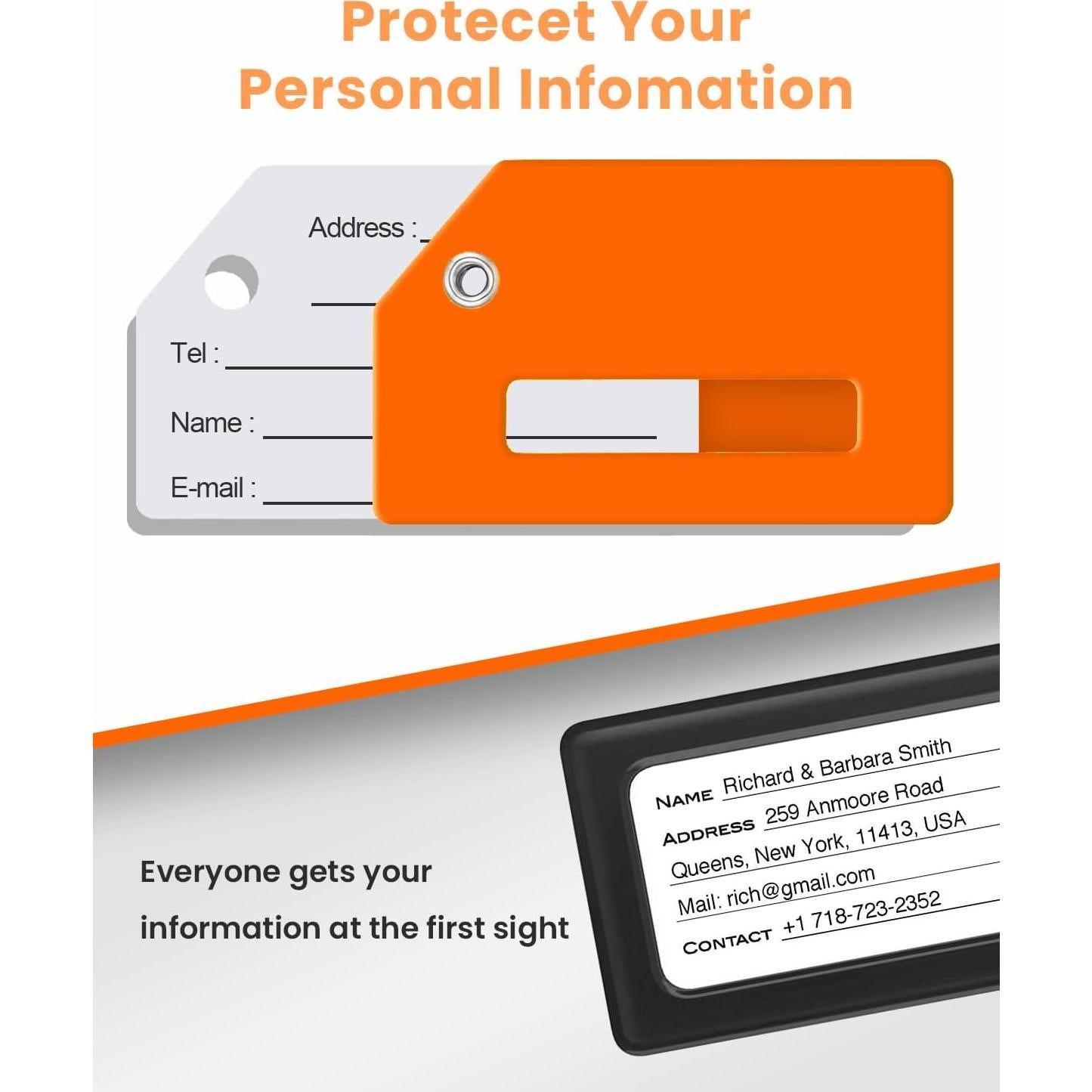 Etiquetas de Equipaje de Silicona JOKIT - 2 Piezas Naranja