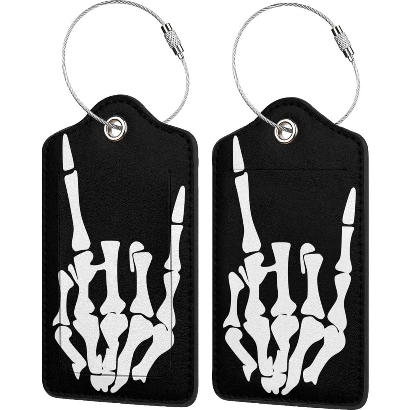 Etiquetas de Equipaje Vridoyt Calavera 2 Pcs 11.6x7.3cm