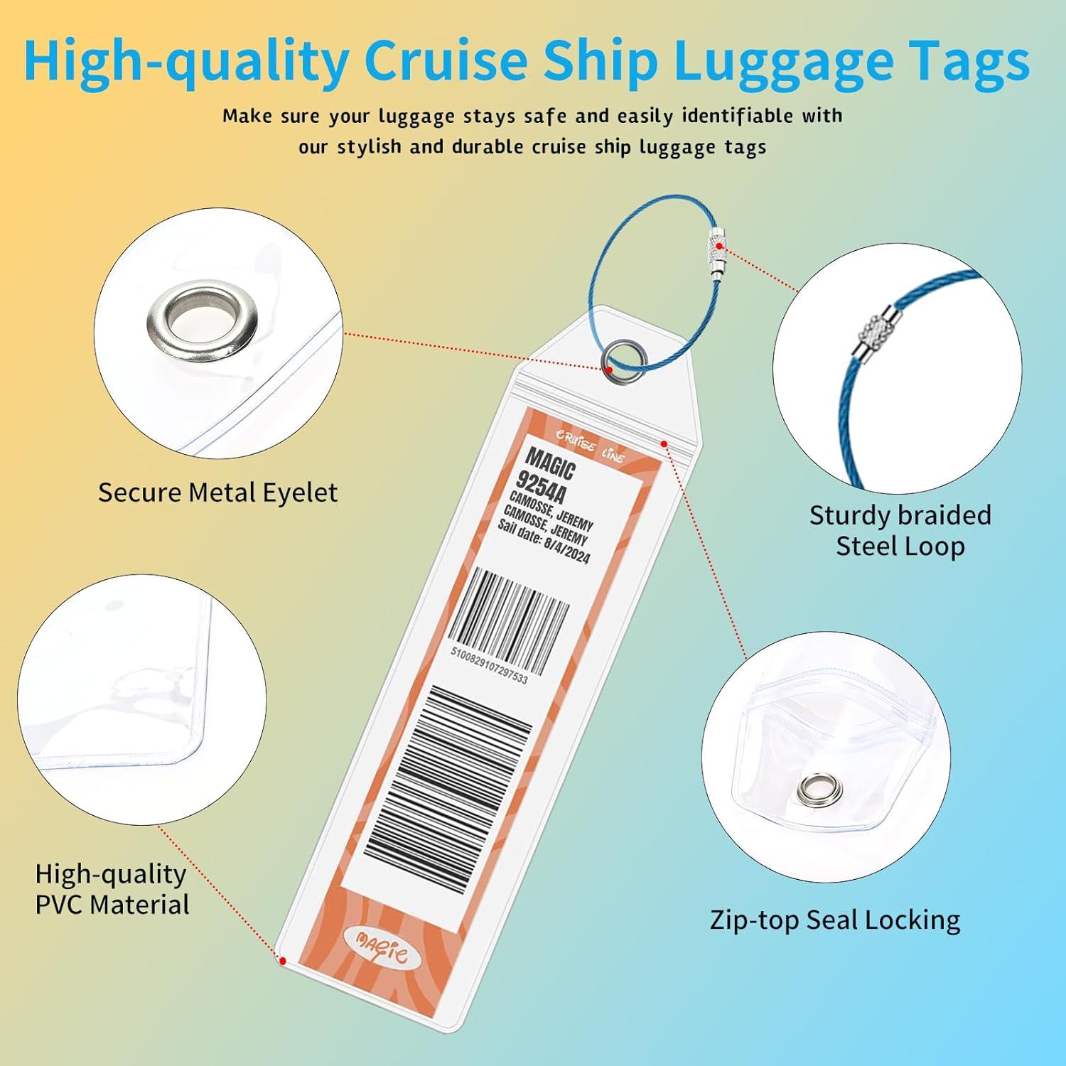 Soportes de Etiquetas de Equipaje DCL TONGMAO - 8 Pcs Colores