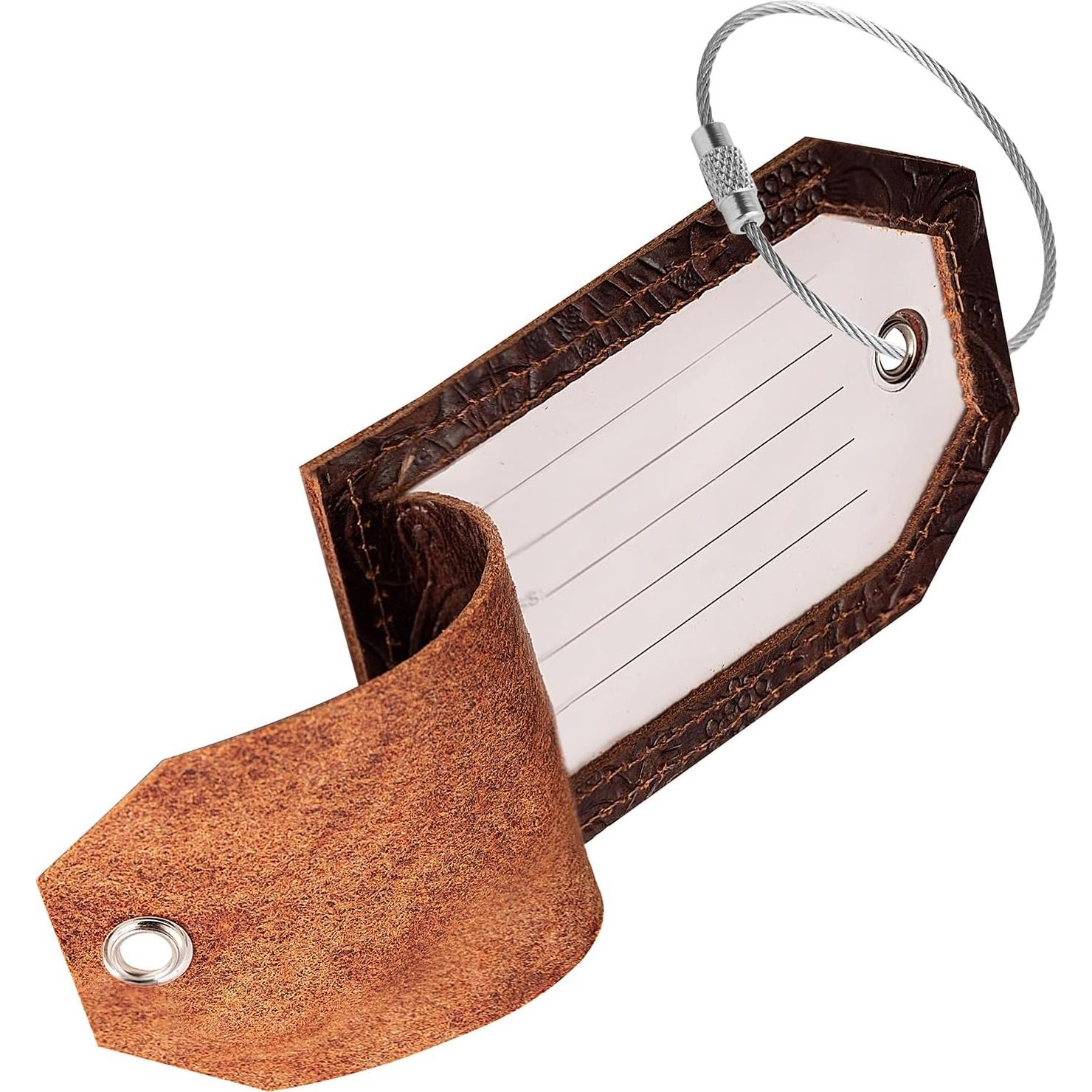 Juego de 2 Etiquetas de Equipaje de Cuero AGBIADD con Privacidad