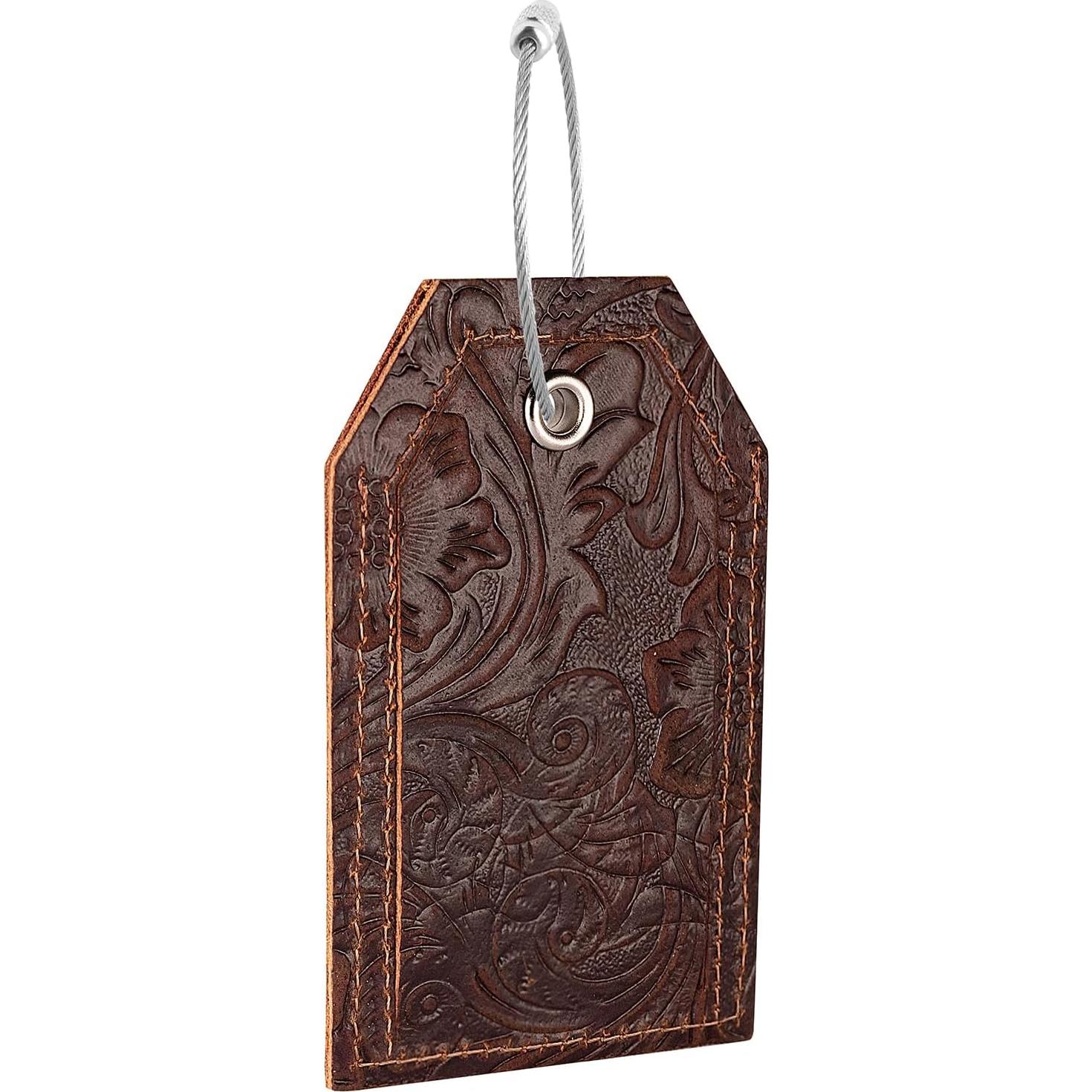 Juego de 2 Etiquetas de Equipaje de Cuero AGBIADD con Privacidad