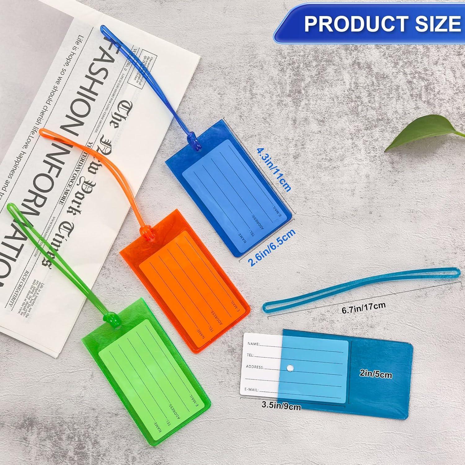 Etiquetas de Equipaje Mziart 12 Piezas PVC Coloridas