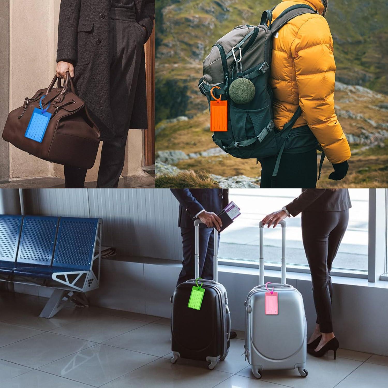 Etiquetas de Equipaje Mziart 12 Piezas PVC Coloridas