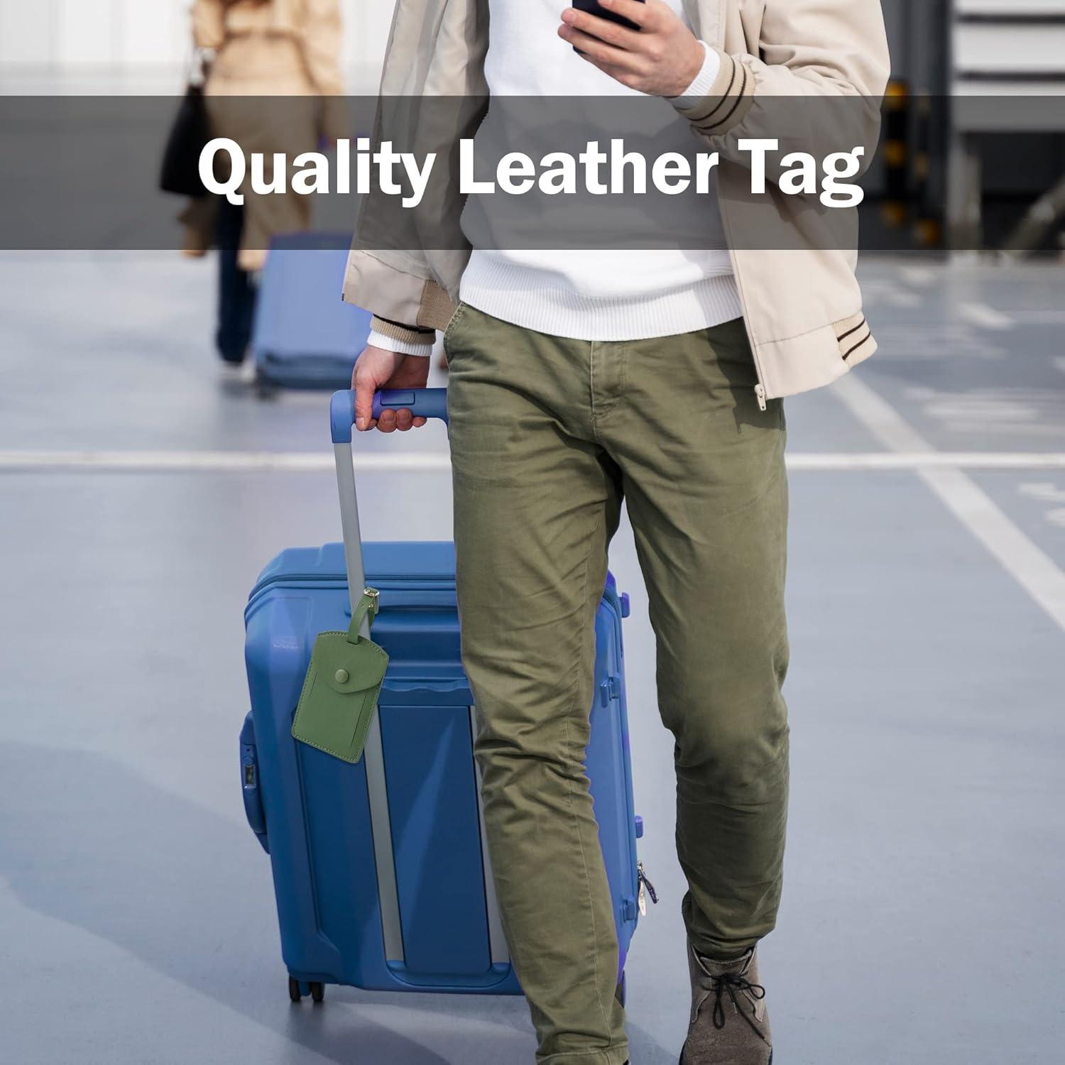 Etiquetas de Equipaje de Cuero Sintético VANTOO - 2 PZS Verde