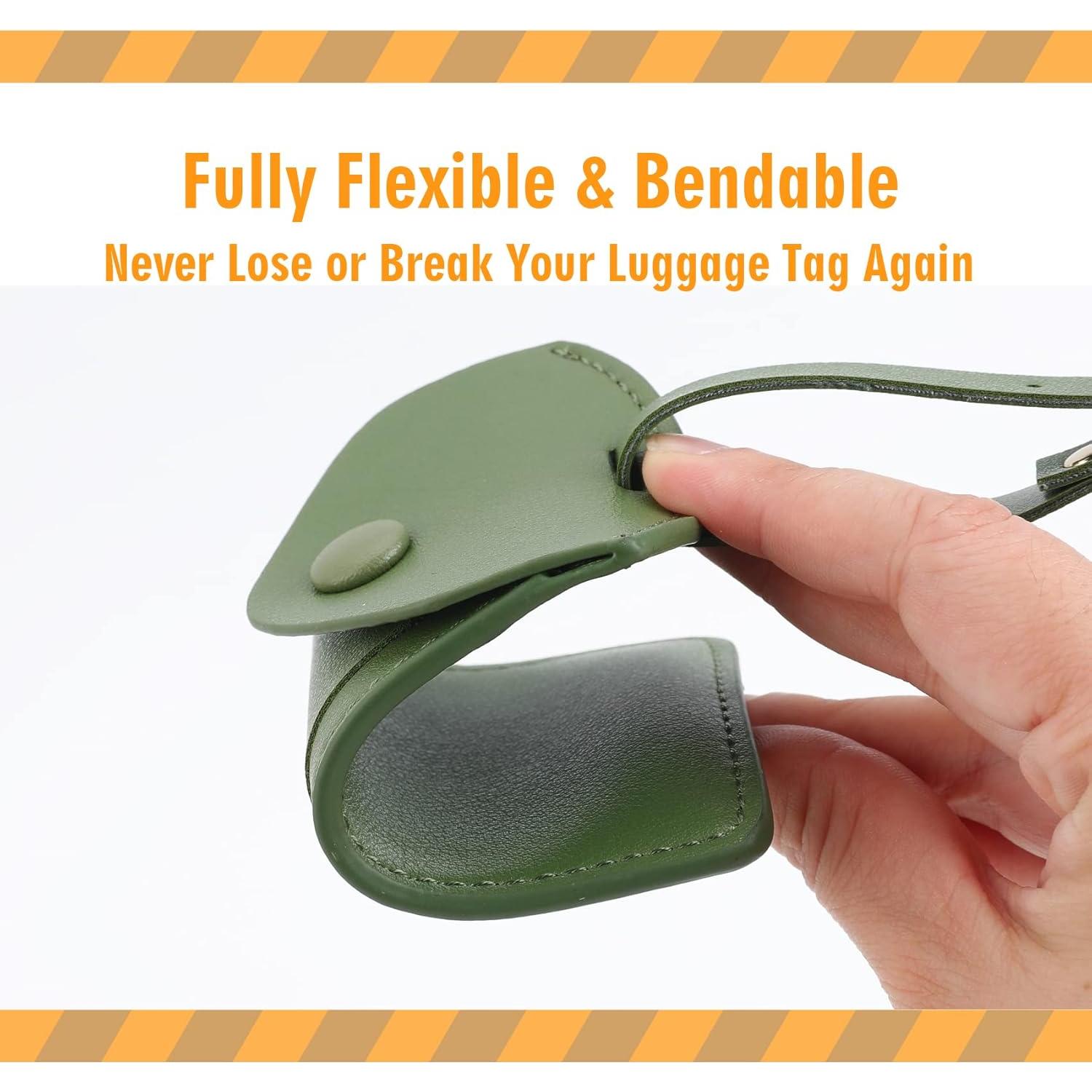 Etiquetas de Equipaje de Cuero Sintético VANTOO - 2 PZS Verde