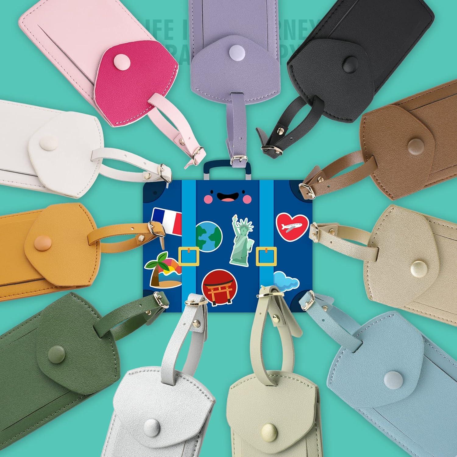 Etiquetas de Equipaje de Cuero Sintético VANTOO - 2 PZS Verde