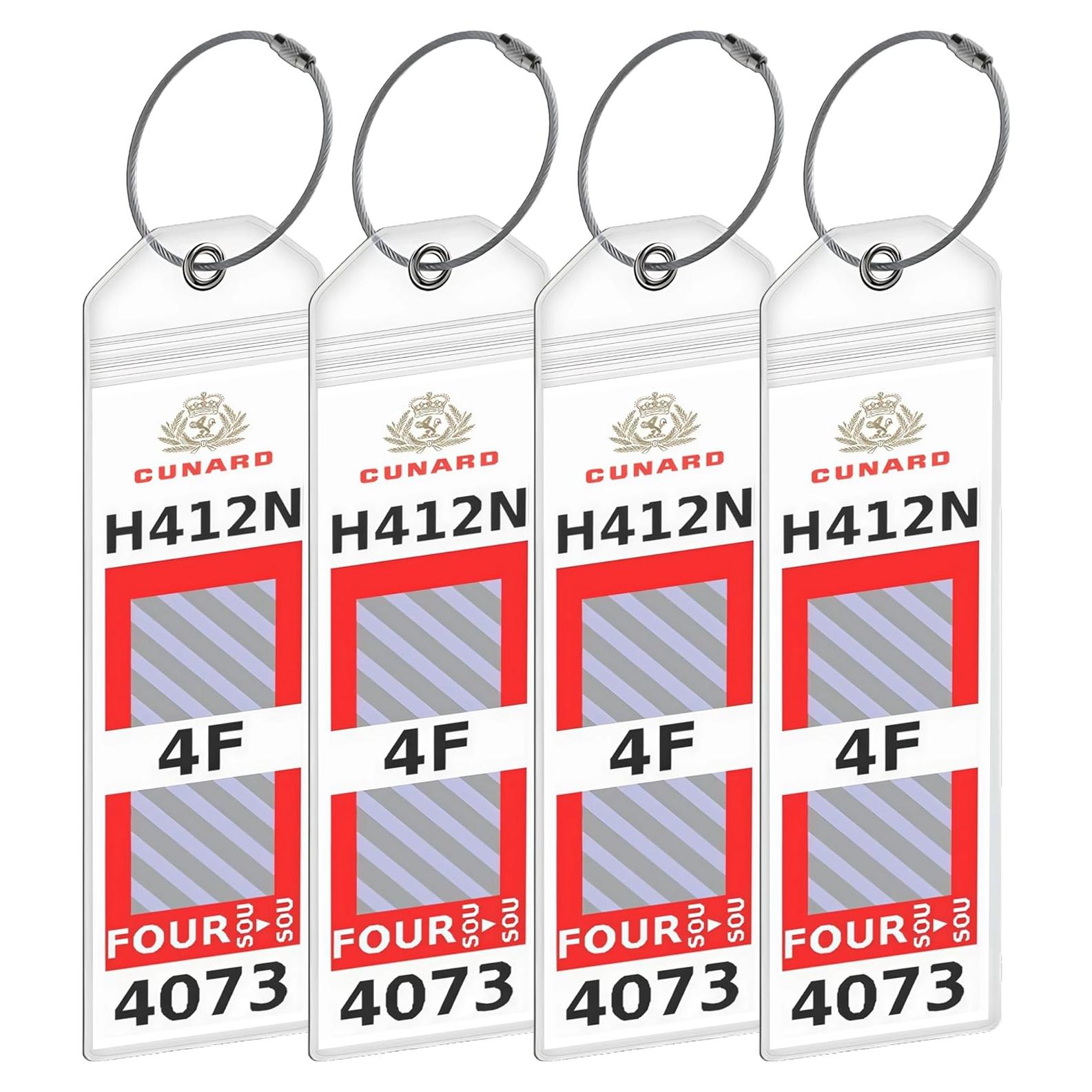 Soportes de Etiquetas de Equipaje Cunard - Paquete de 4 Impermeables