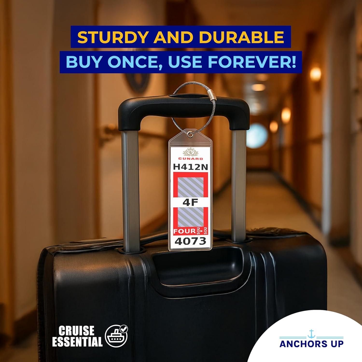 Soportes de Etiquetas de Equipaje Cunard - Paquete de 4 Impermeables