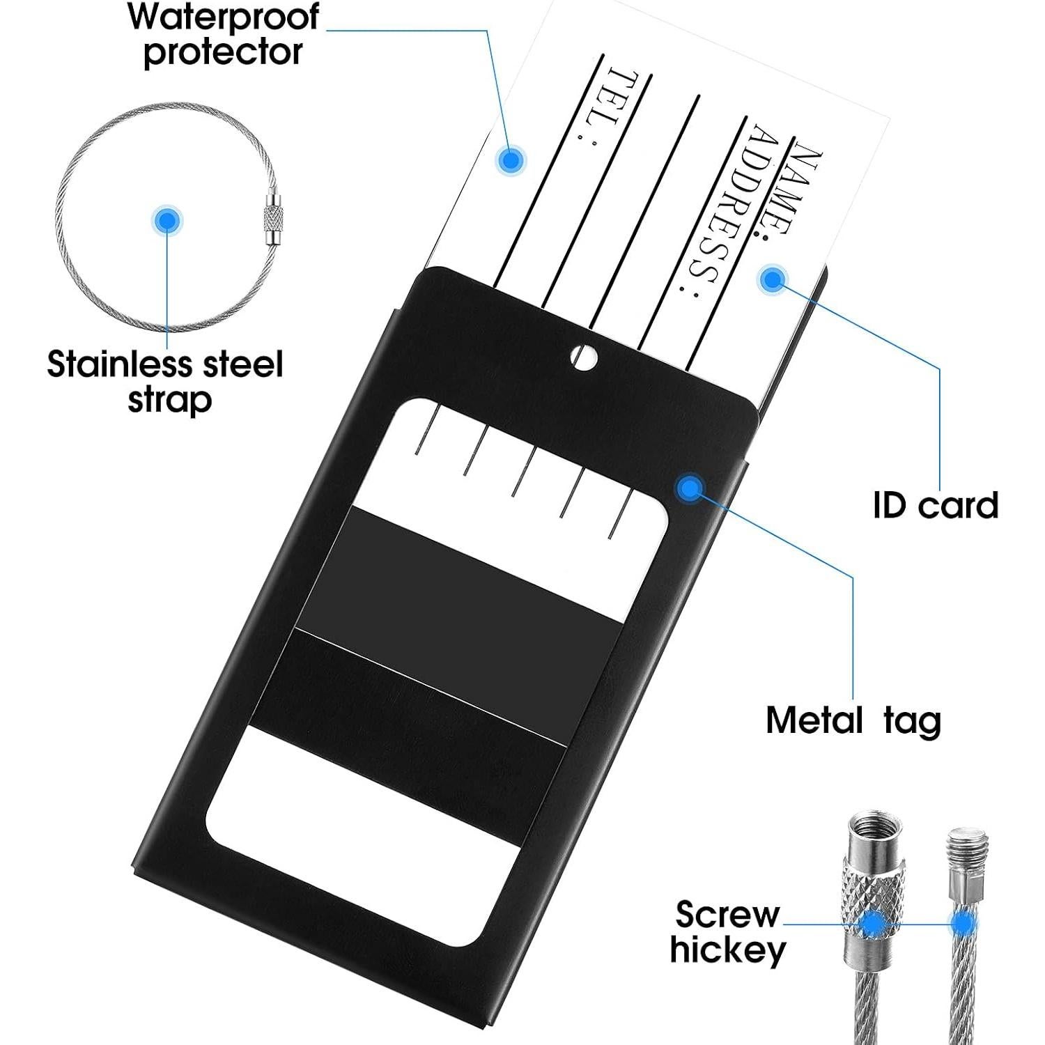 8 Etiquetas de Equipaje de Aluminio Xuniea con Soporte ID