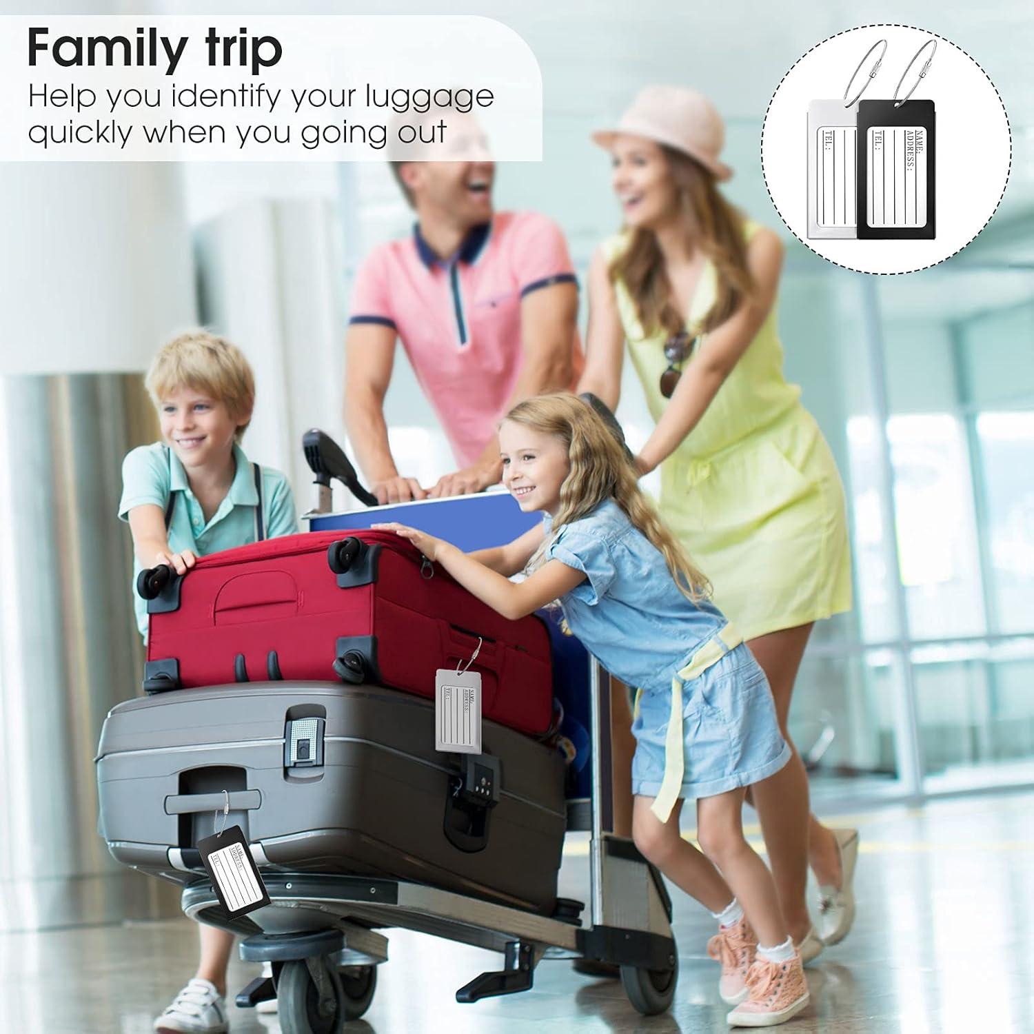 8 Etiquetas de Equipaje de Aluminio Xuniea con Soporte ID