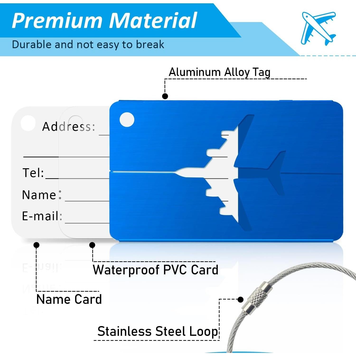 Etiquetas de Equipaje Metálicas Joy & Inspiration - Paquete de 6