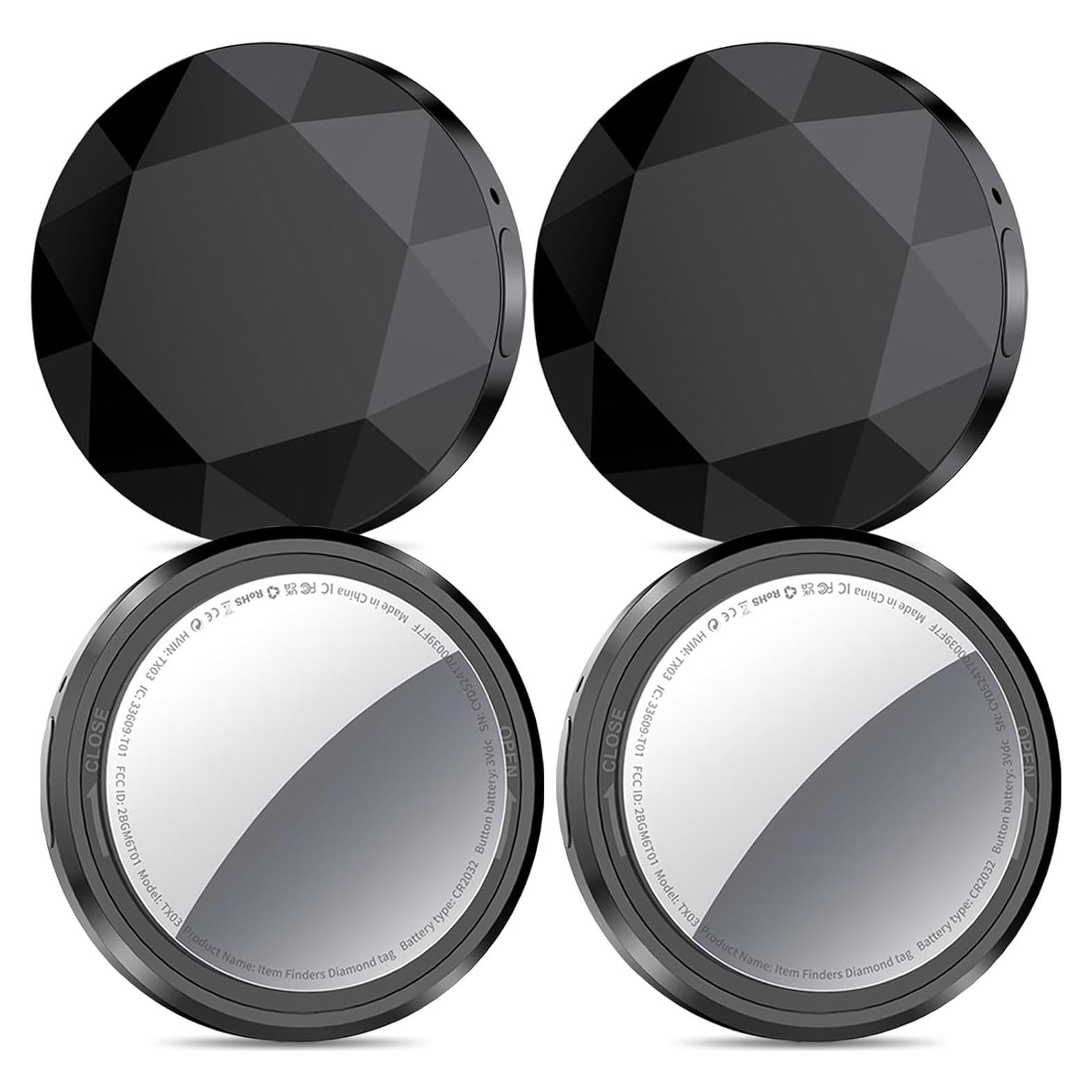 Etiquetas de Seguimiento QCOQ Air - Paquete de 4 Negro, Bluetooth