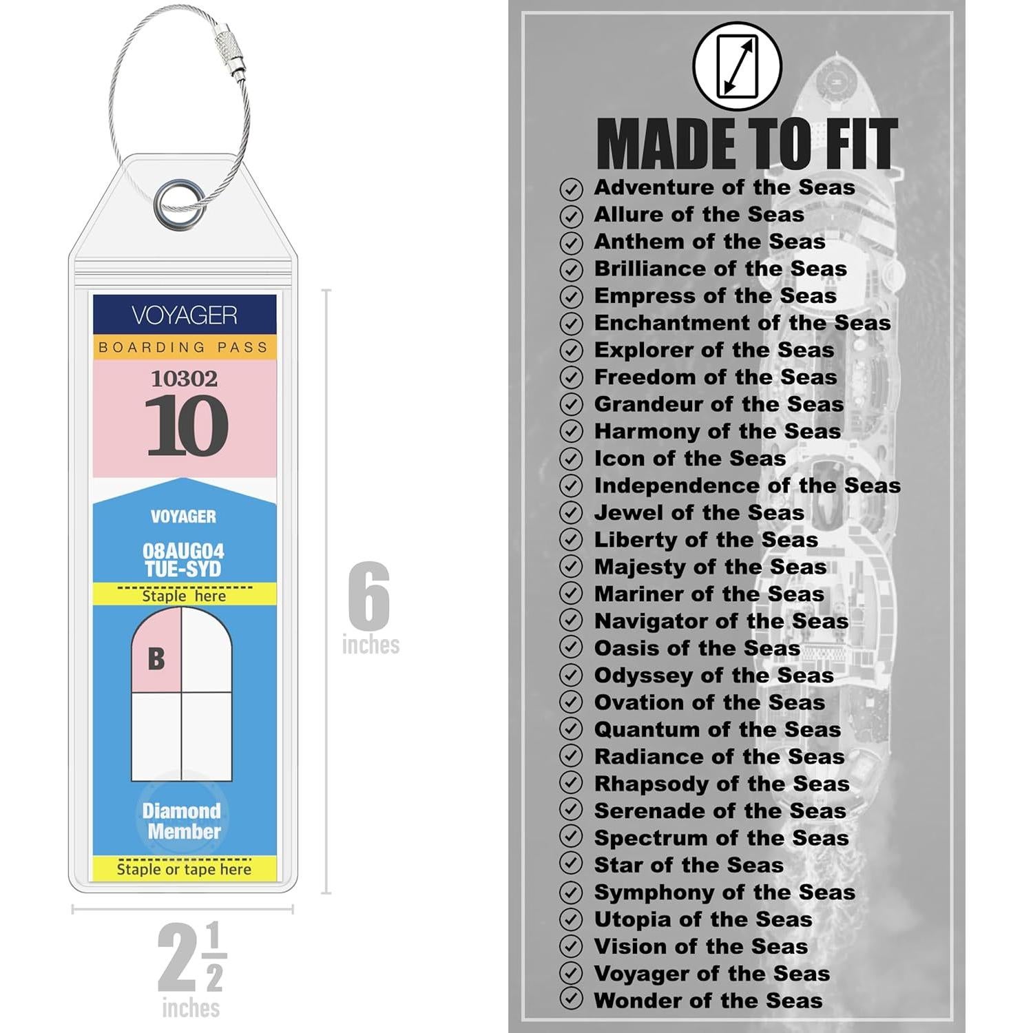 Soportes de Etiqueta de Equipaje Crucero Cruise On - Paquete de 4