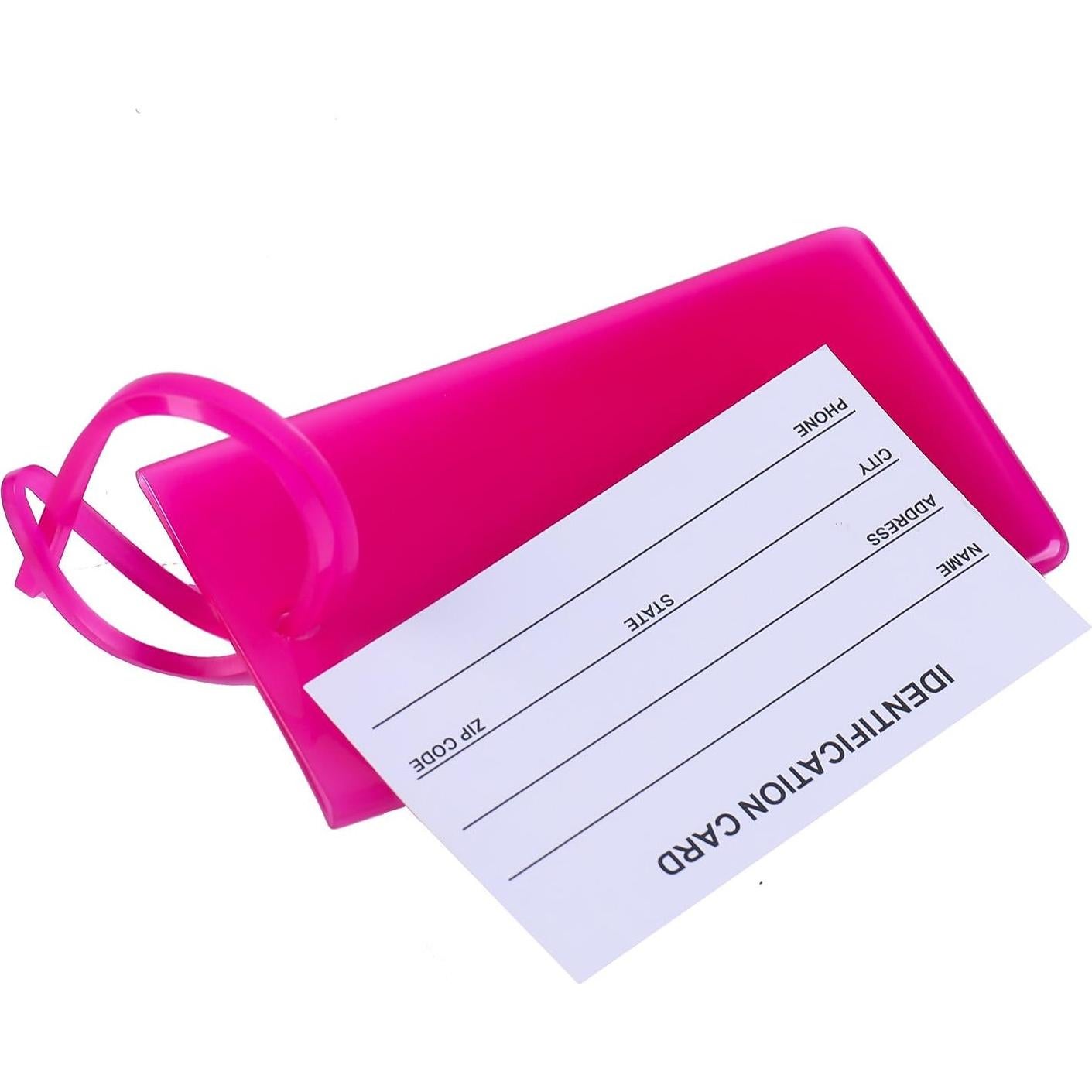 Etiquetas de Equipaje AI-DEE - 2 Paquete Rosa - PVC Flexible