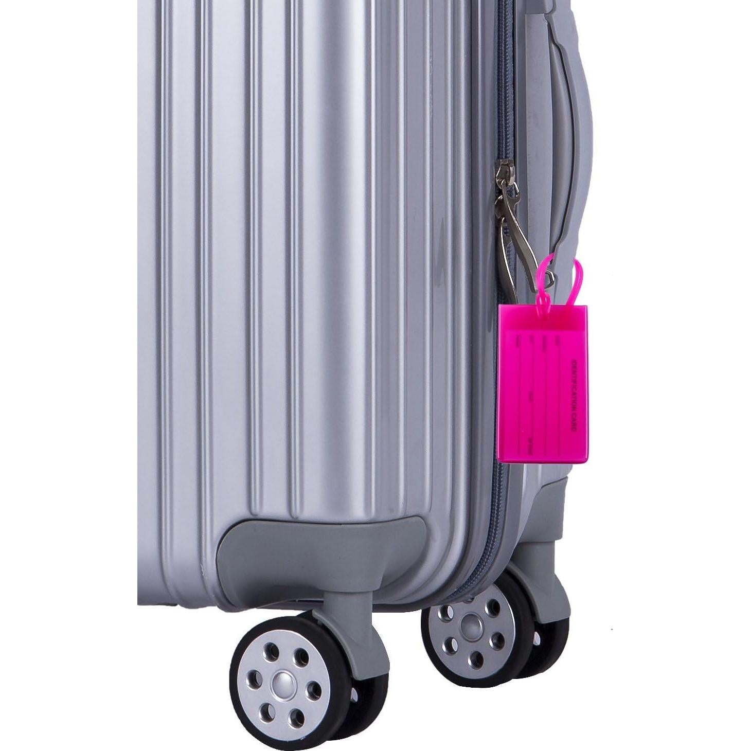 Etiquetas de Equipaje AI-DEE - 2 Paquete Rosa - PVC Flexible