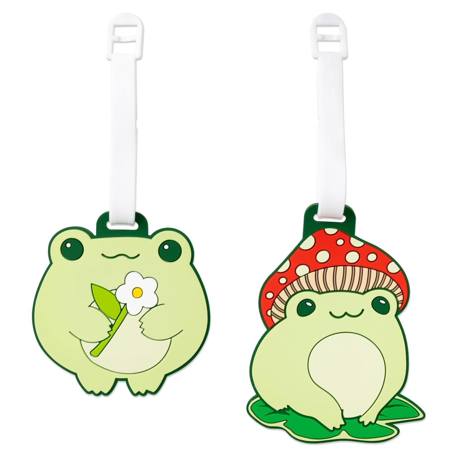 Etiquetas de Equipaje de Silicona BkeeCten Rana Kawaii 2pcs