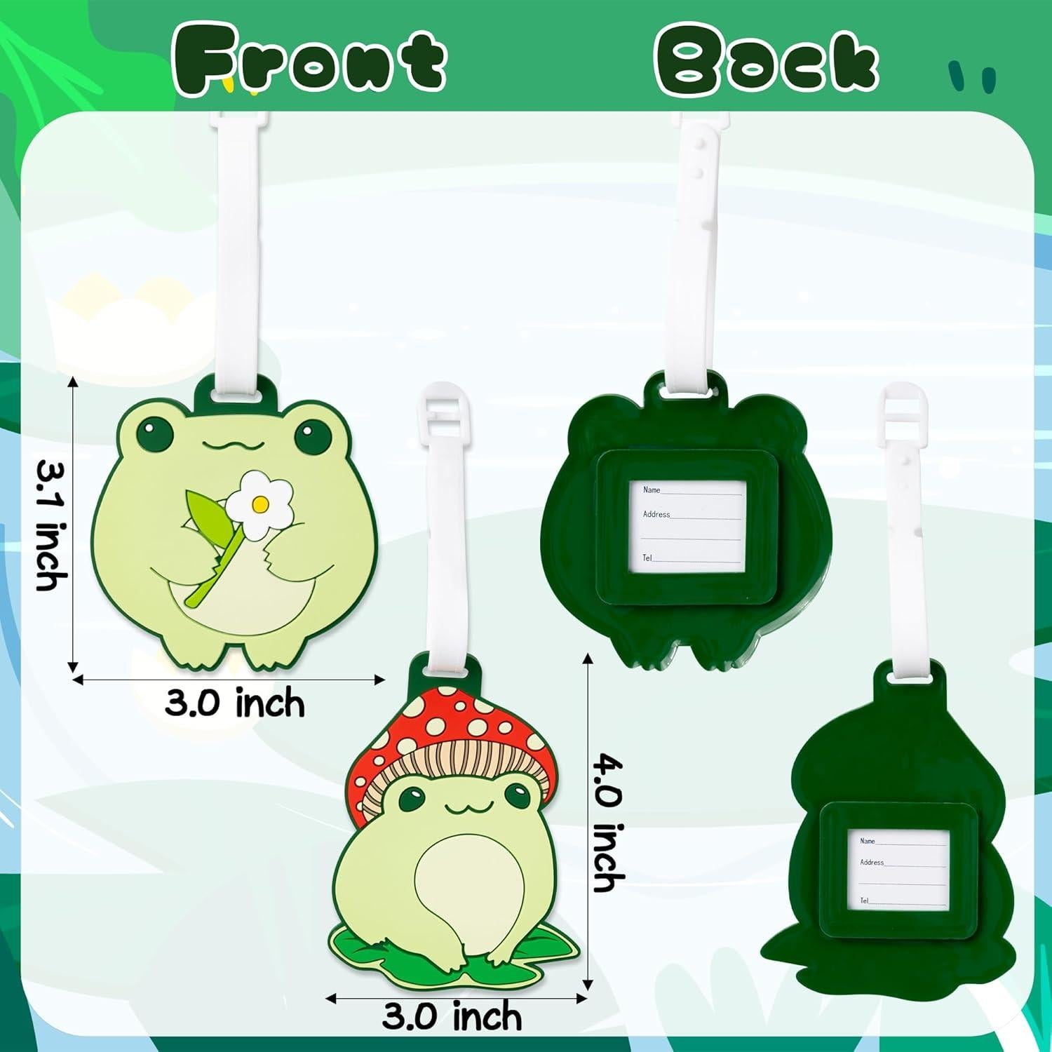 Etiquetas de Equipaje de Silicona BkeeCten Rana Kawaii 2pcs