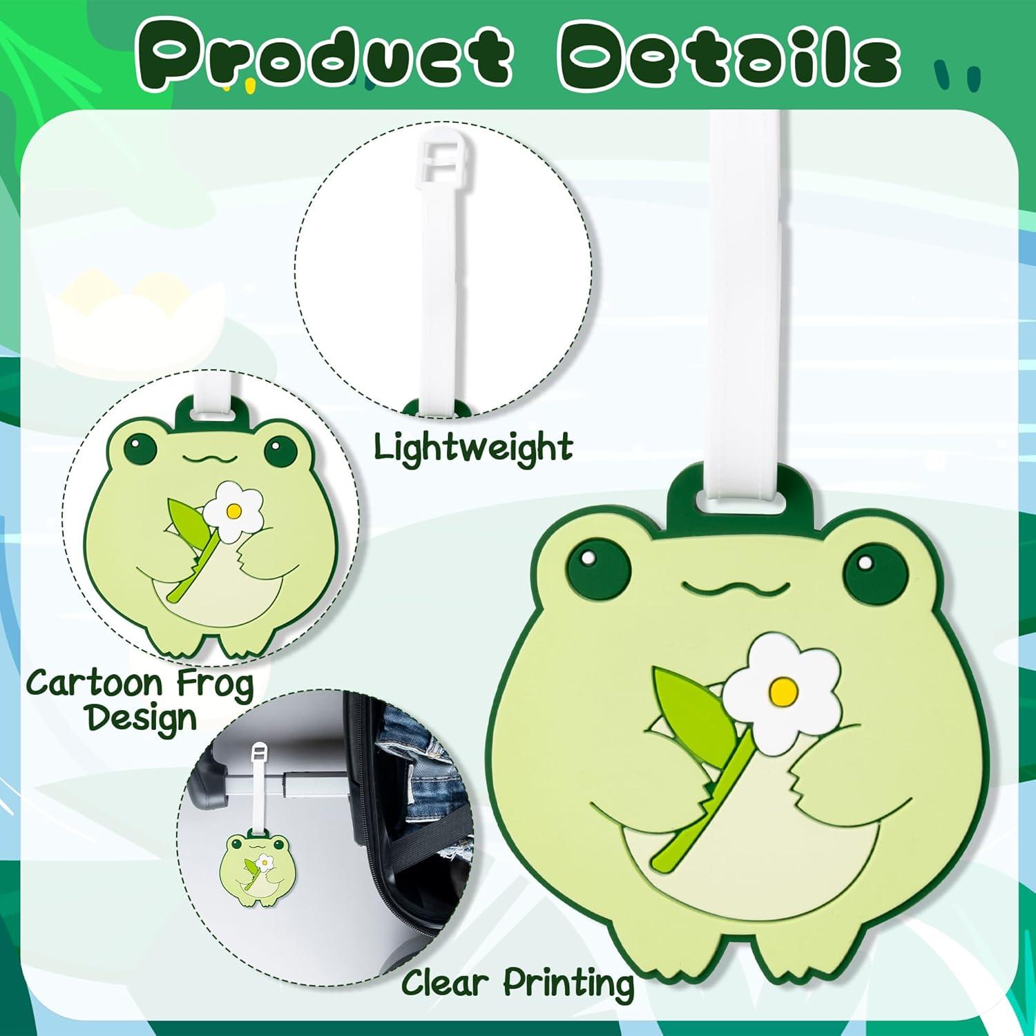 Etiquetas de Equipaje de Silicona BkeeCten Rana Kawaii 2pcs