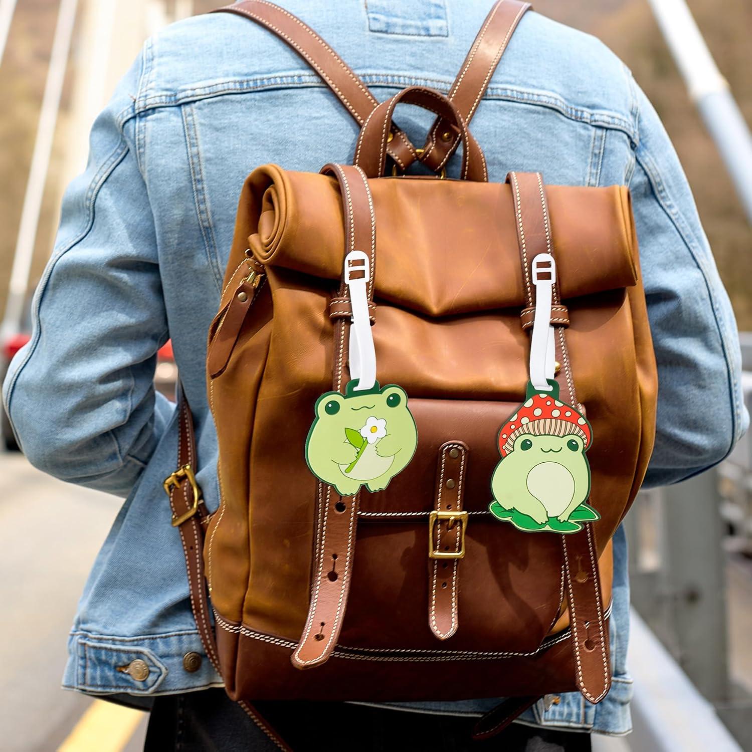 Etiquetas de Equipaje de Silicona BkeeCten Rana Kawaii 2pcs