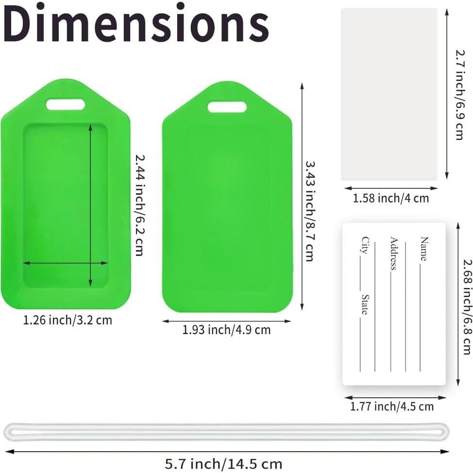 Etiquetas de Equipaje Lhocm - Paquete de 8 Multicolor PVC
