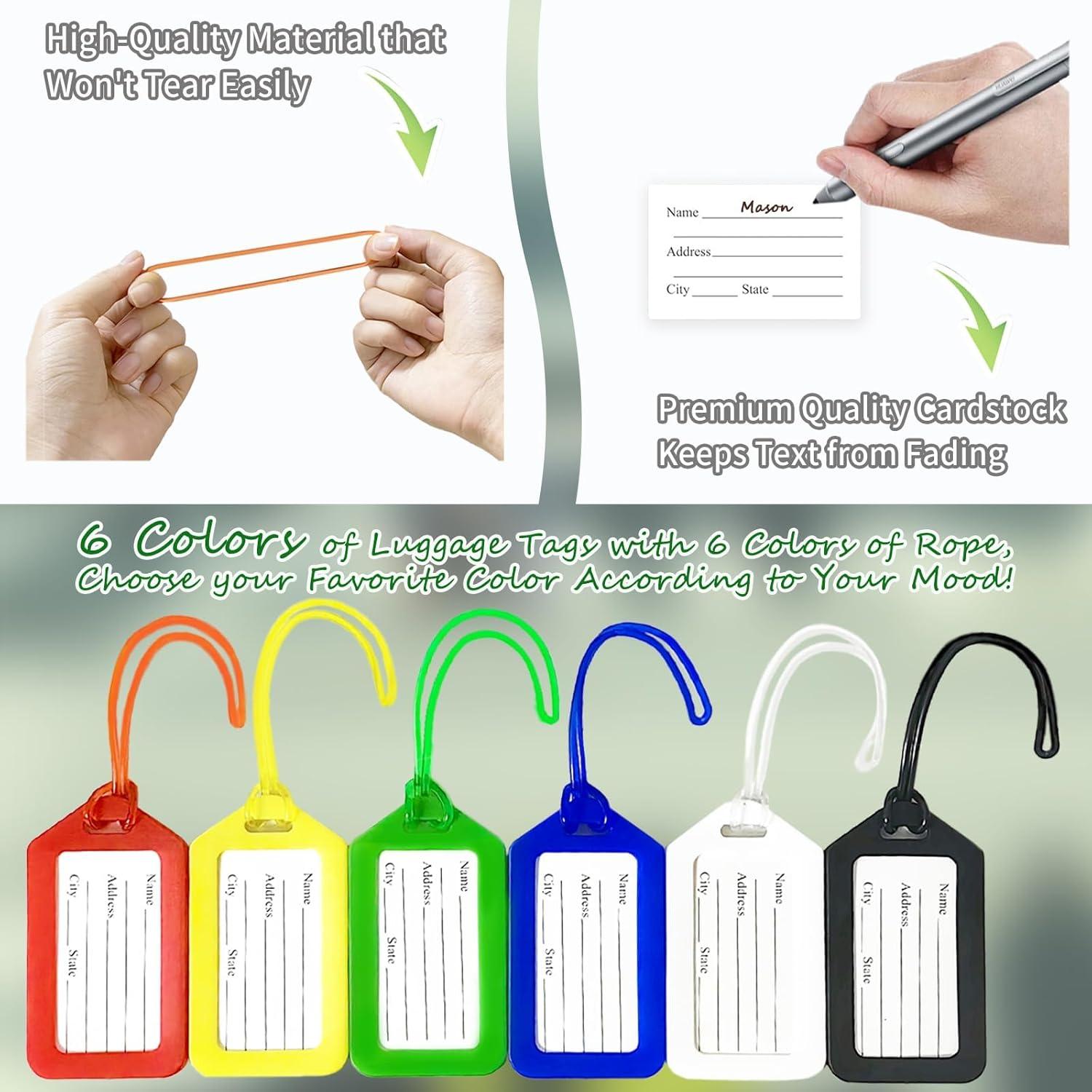 Etiquetas de Equipaje Lhocm - Paquete de 8 Multicolor PVC