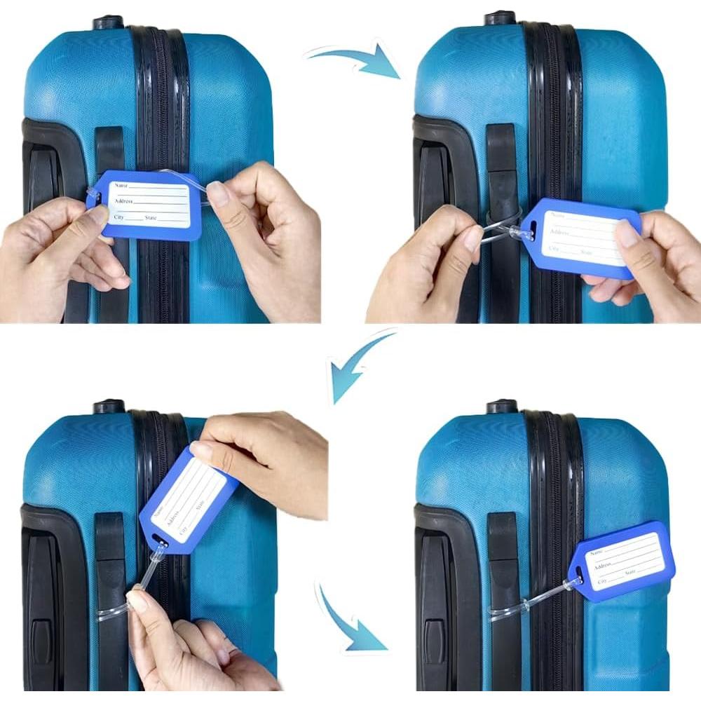 Etiquetas de Equipaje Lhocm - Paquete de 8 Multicolor PVC