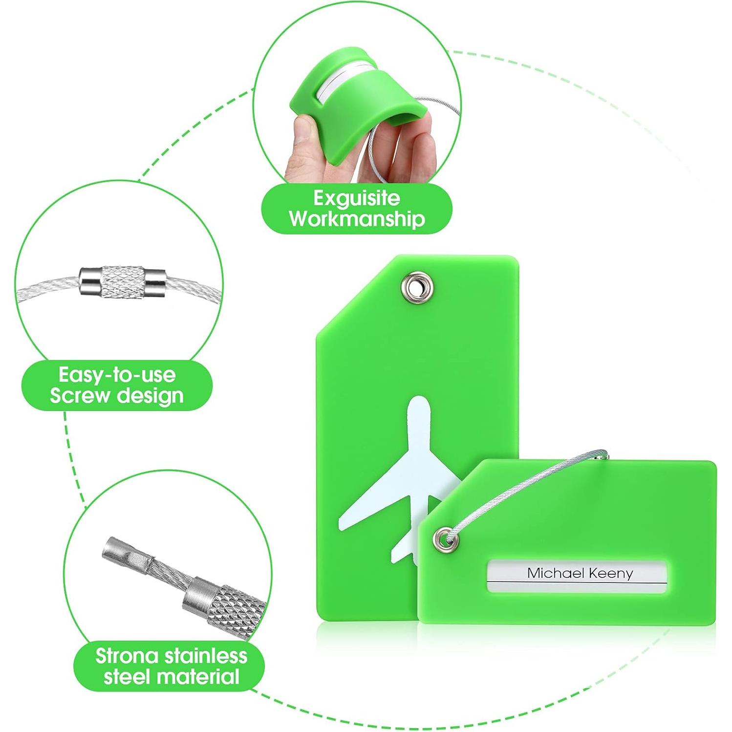 Etiquetas de Silicona para Equipaje Zonon - 8 Piezas Verde