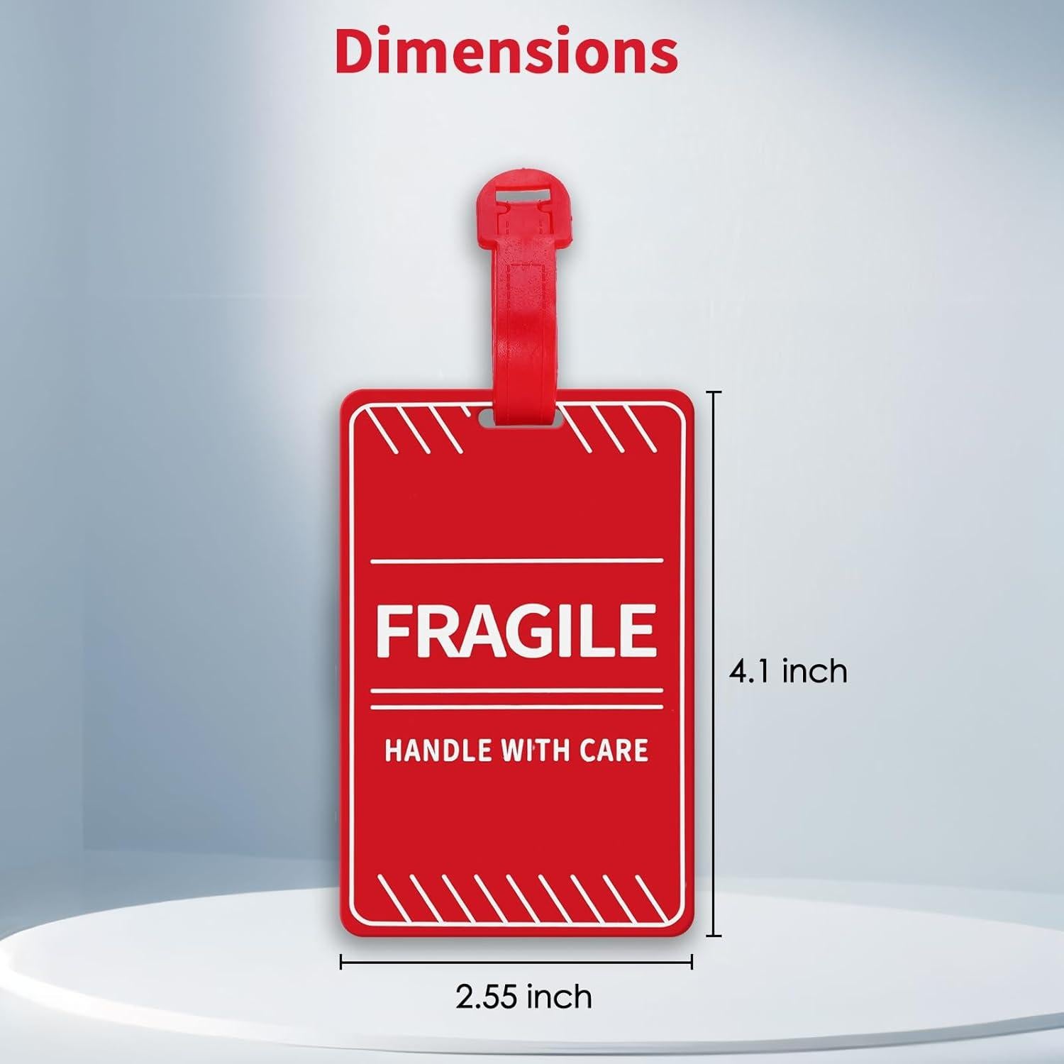 Paquete de 2 Etiquetas de Equipaje Frágil MEDMAX - Rojo