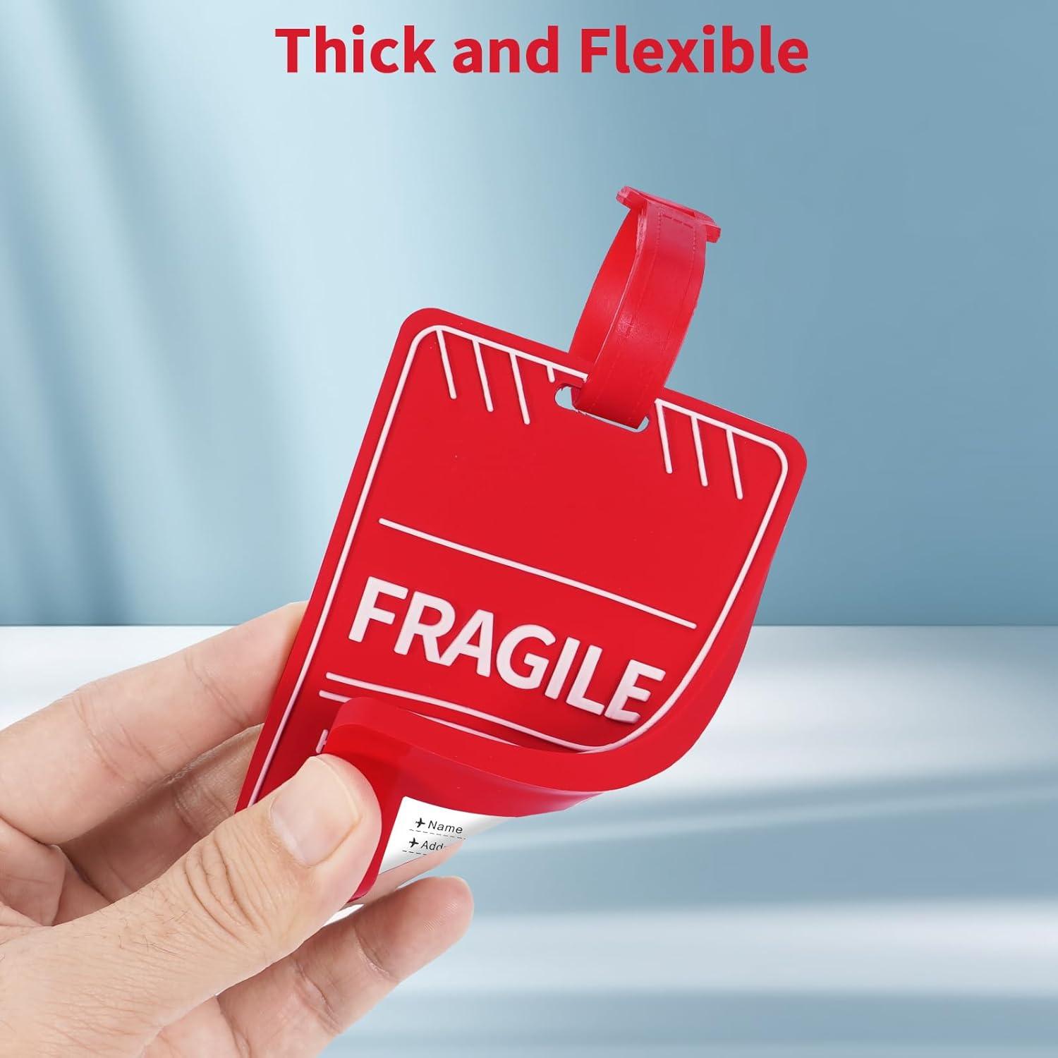 Paquete de 2 Etiquetas de Equipaje Frágil MEDMAX - Rojo