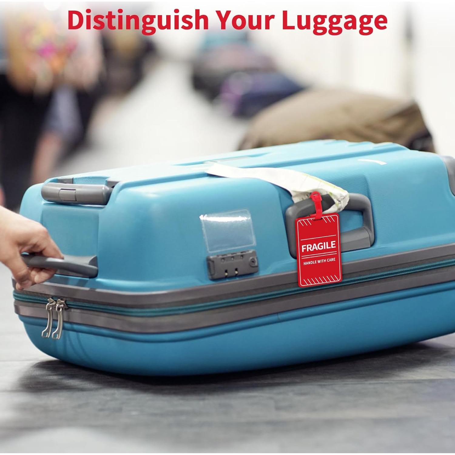 Paquete de 2 Etiquetas de Equipaje Frágil MEDMAX - Rojo