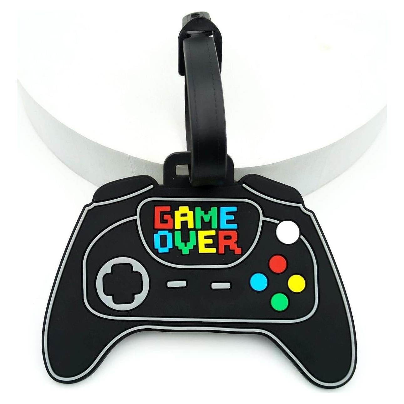 Etiqueta de Equipaje Silicona QFSH Controlador Retro 11x6 cm