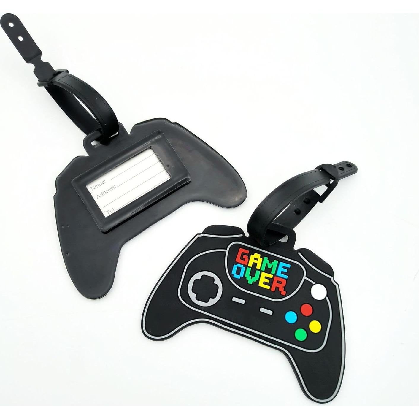 Etiqueta de Equipaje Silicona QFSH Controlador Retro 11x6 cm