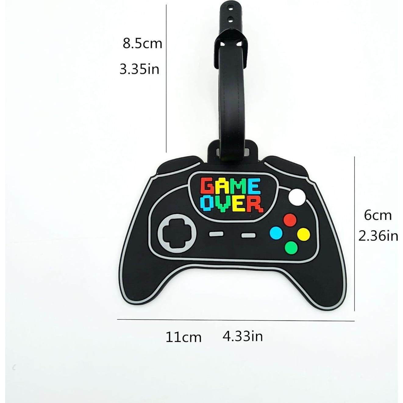 Etiqueta de Equipaje Silicona QFSH Controlador Retro 11x6 cm